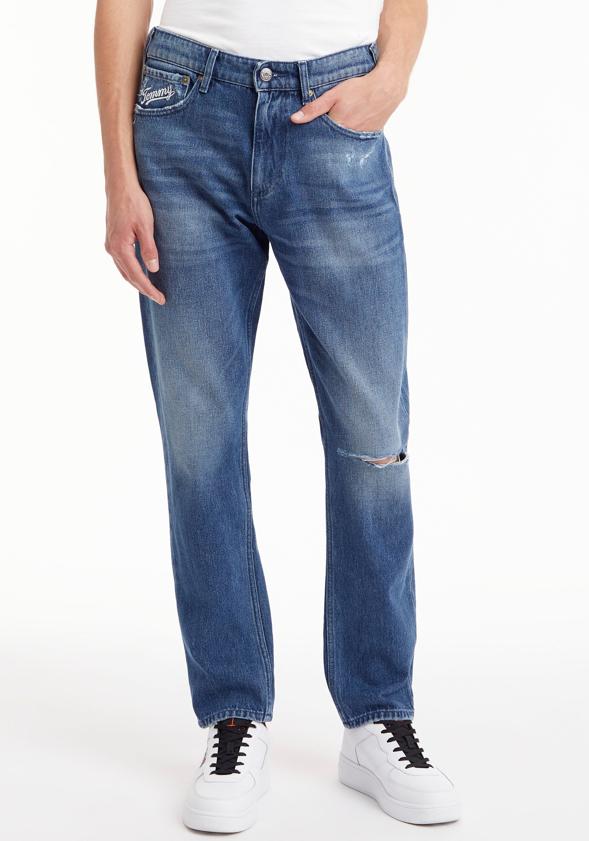 Tommy Jeans Slim-fit-Jeans »SCANTON Knopf Jeans Tommy mit | Jelmoli-Versand Nieten online & kaufen Y SLIM«