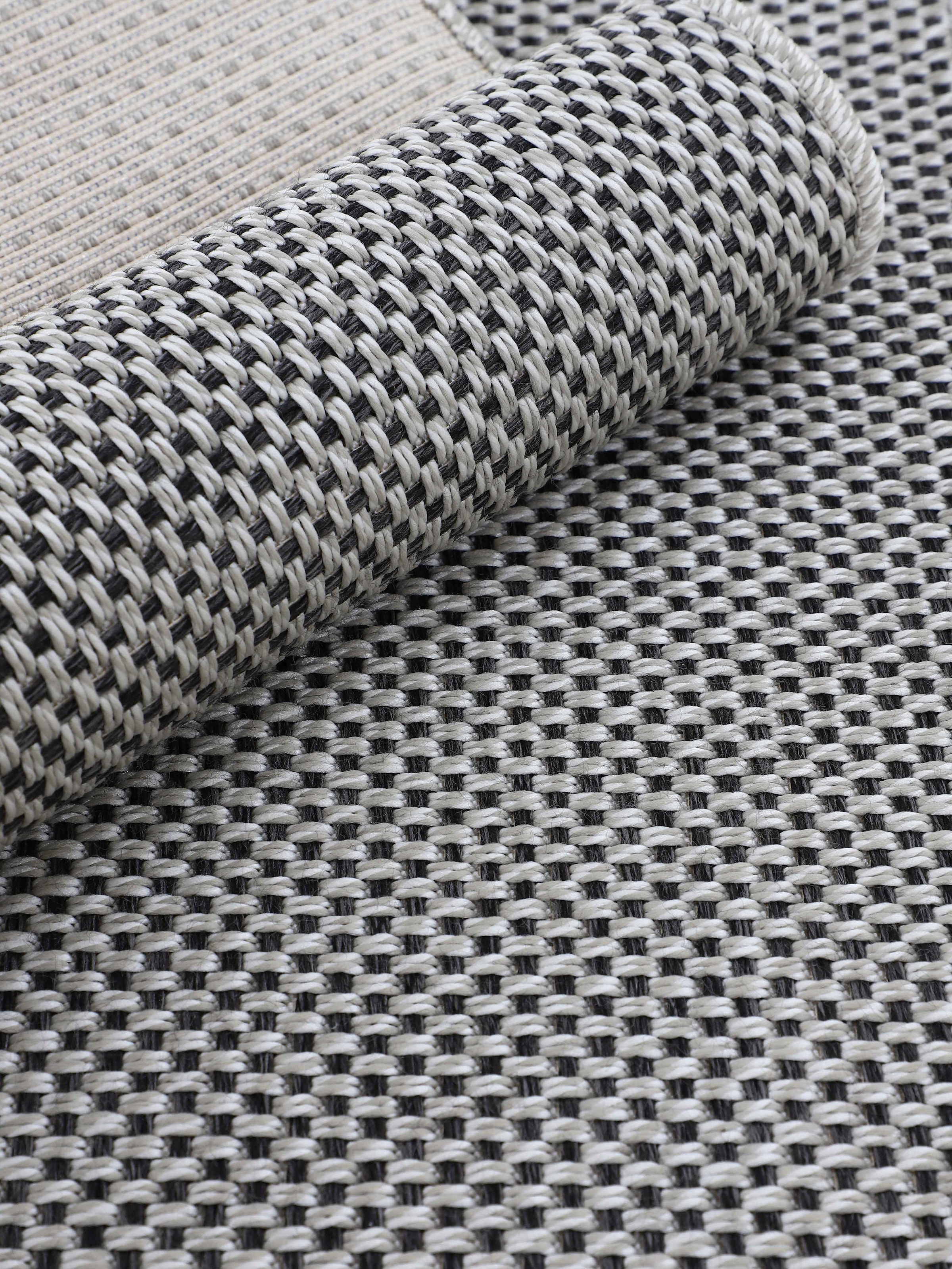 carpetfine Läufer »Boho 105«, rechteckig, 4 mm Höhe, robustes Flachgewebe, Sisal Optik, UV-beständig, Aussenbereich