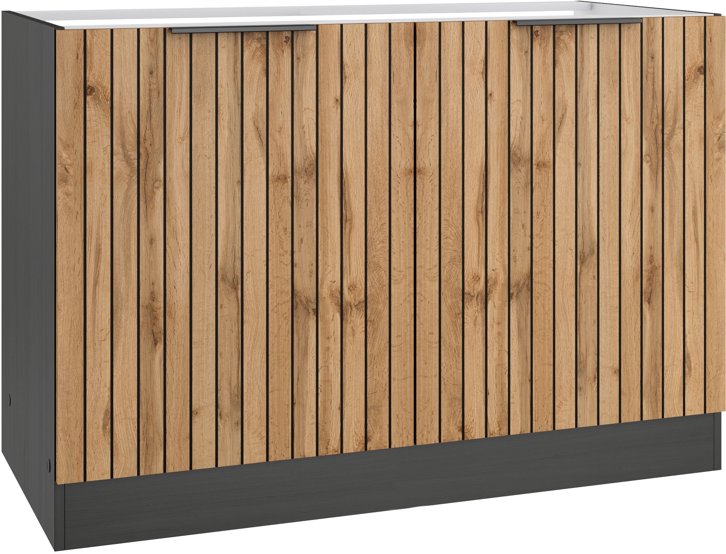 KOCHSTATION Spülenschrank "KS-Lagos" Breite 120 cm, wahlweise mit Spülbecken in edelstahl oder schwarz