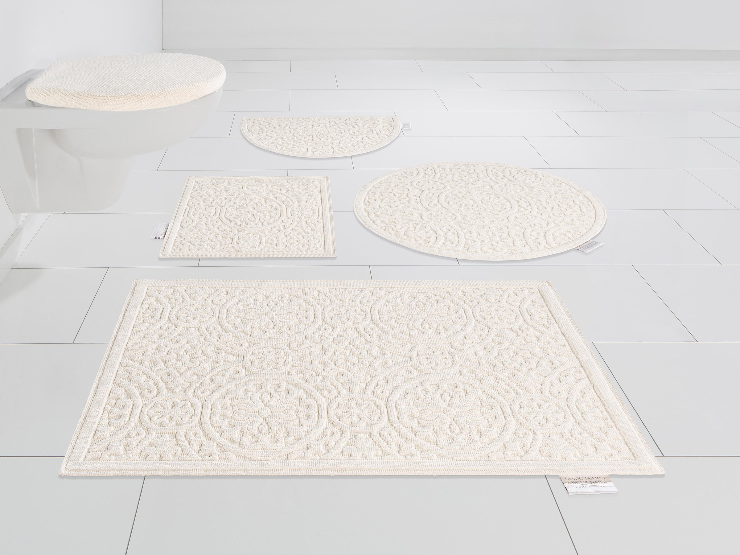 Guido Maria Kretschmer Home&Living Badematte »Garden Pastels«, rutschhemmend beschichtet, fussbodenheizungsgeeignet-schnell trocknend-strapazierfähig, Badteppich, Hoch-Tief-Effekte, auch als 2 tlg. Set erhältlich