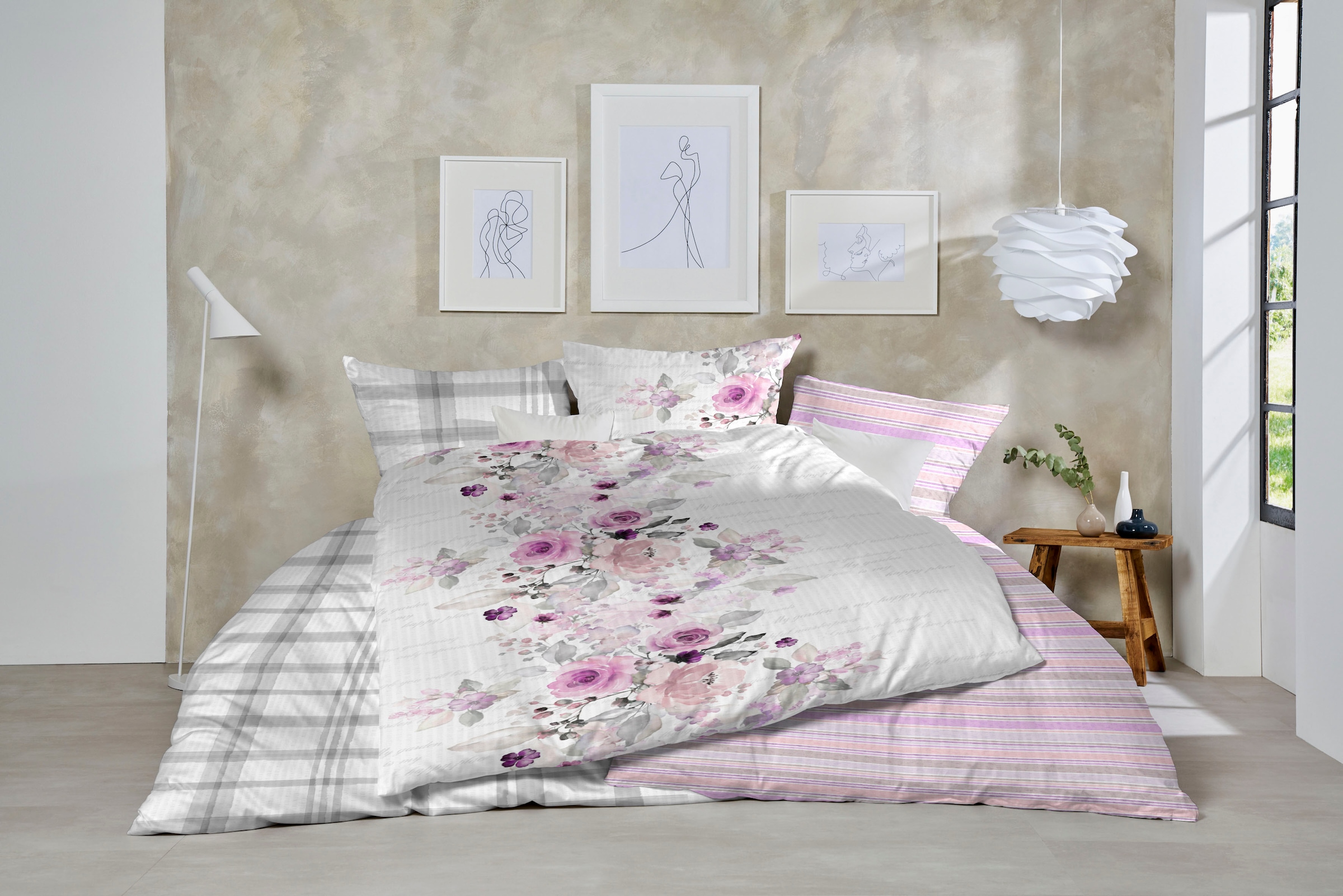 Primera Bettwäsche »Primera Soft-Seersucker-Bettwäsche Casilla«, in einem klassischen Karo-Design