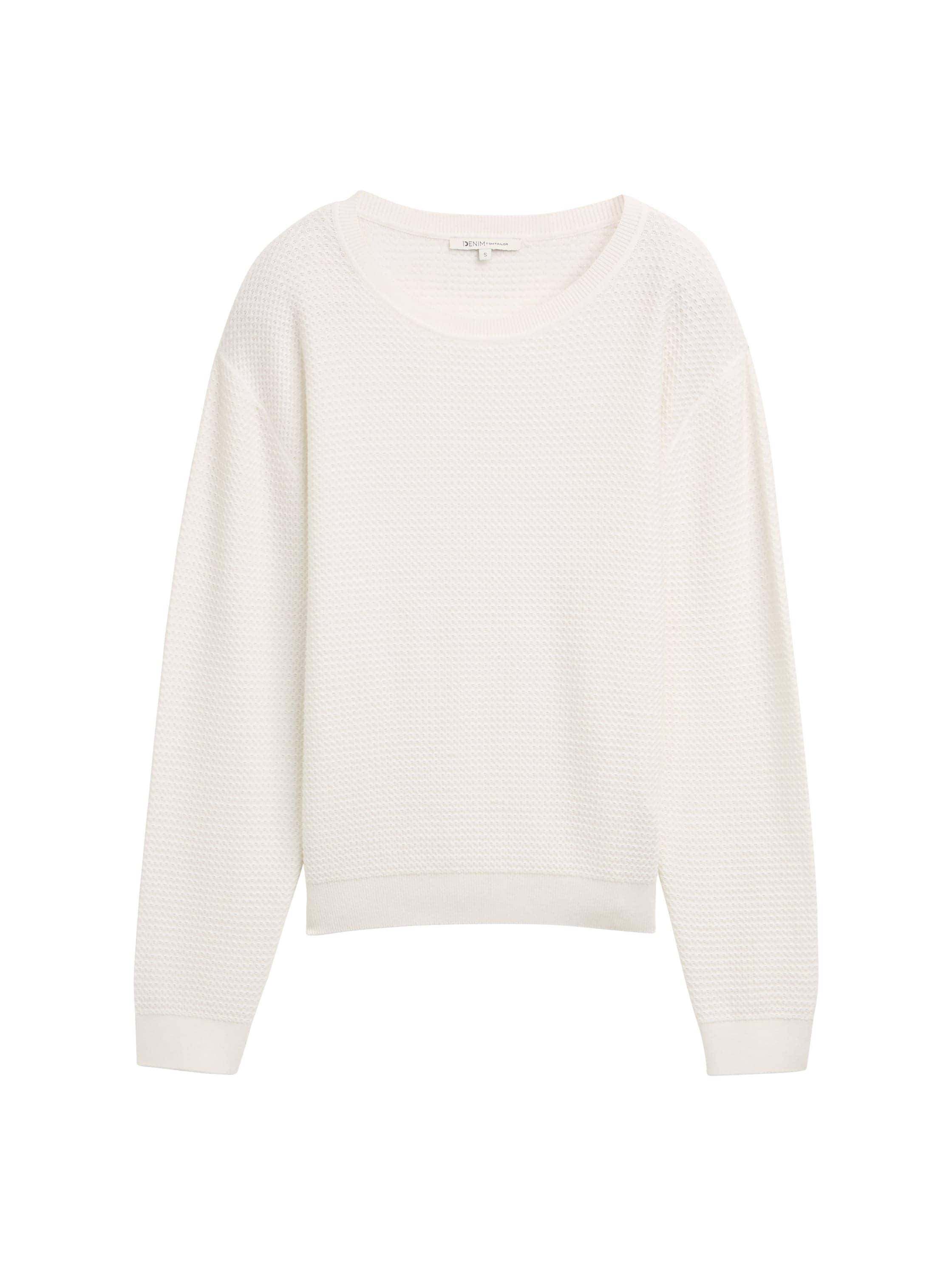 TOM TAILOR Denim Strickpullover, mit Rippbündchen