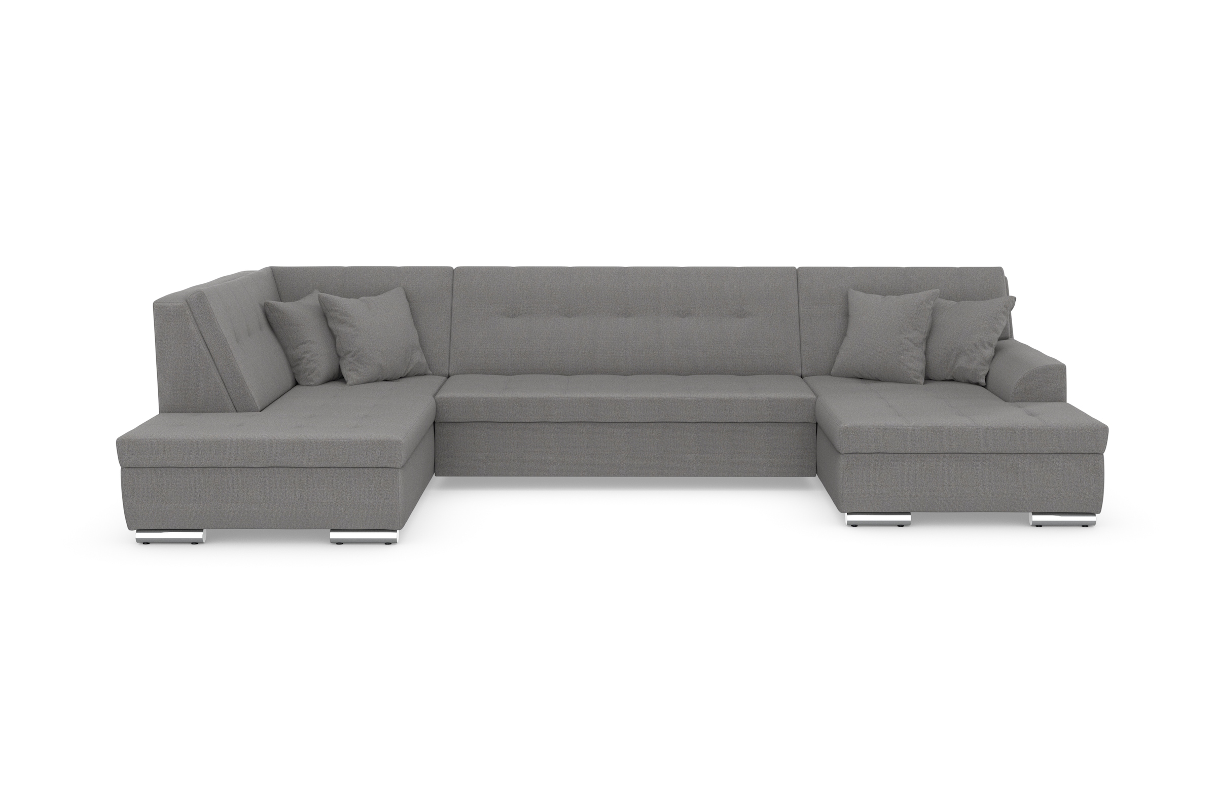 DOMO collection Wohnlandschaft »Treviso incl. Zierkissen, moderne Steppung, XXL: B/T/H: 364/201/83 cm«, wahlweise mit Bettfunktion, in vielen Bezugsarten auch in Cord U-Form