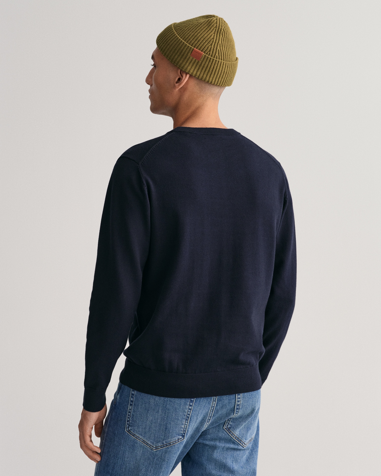 Gant Rundhalspullover »CLASSIC COTTON C-NECK«, Premium Strickpullver aus weicher 100% Baumwolle, Übergangspullover