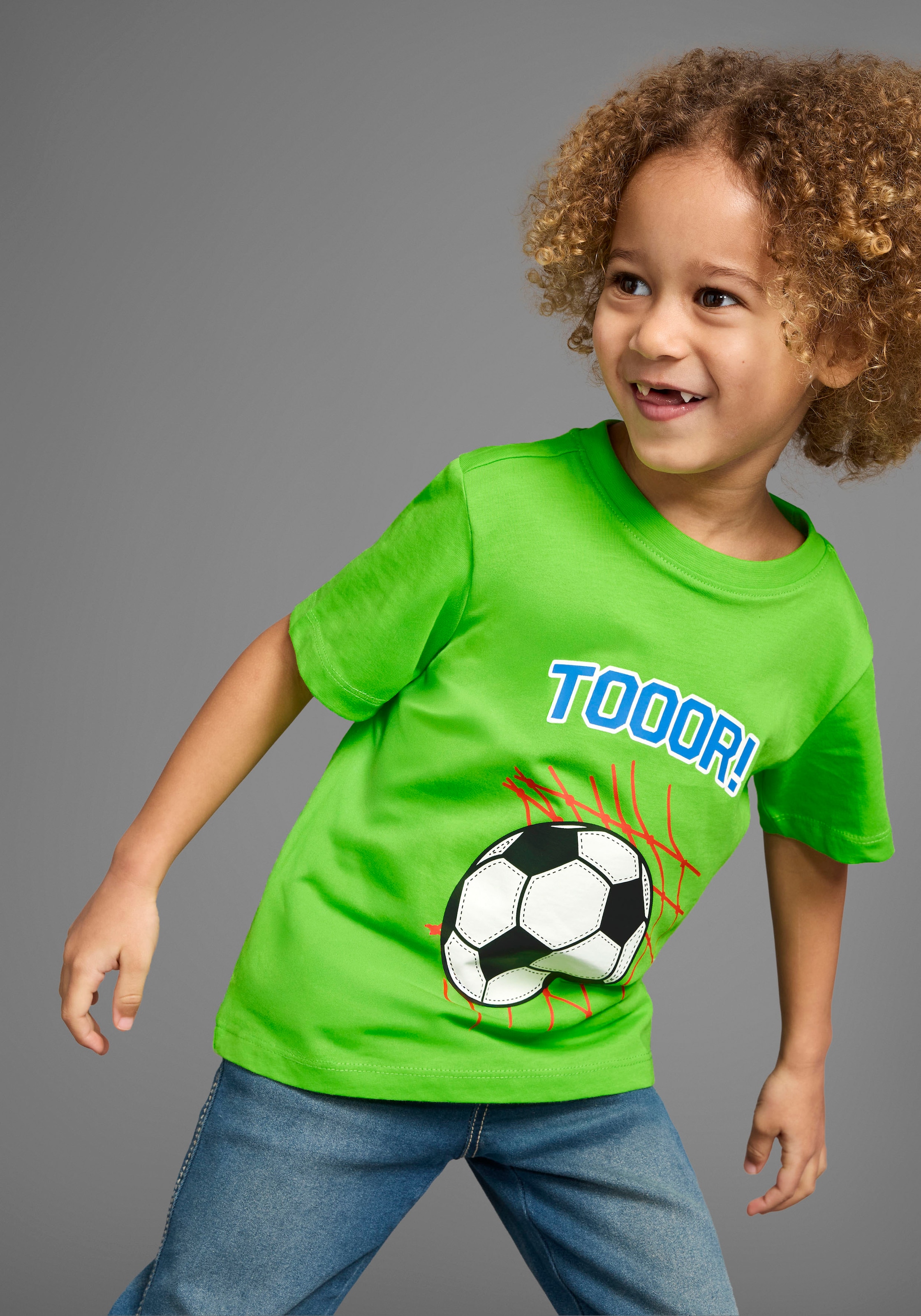 KIDSWORLD T-Shirt »Fussball-Print: TOOOR«, Kurzarm, Basic-Passform, mit Statements/Sprüchen