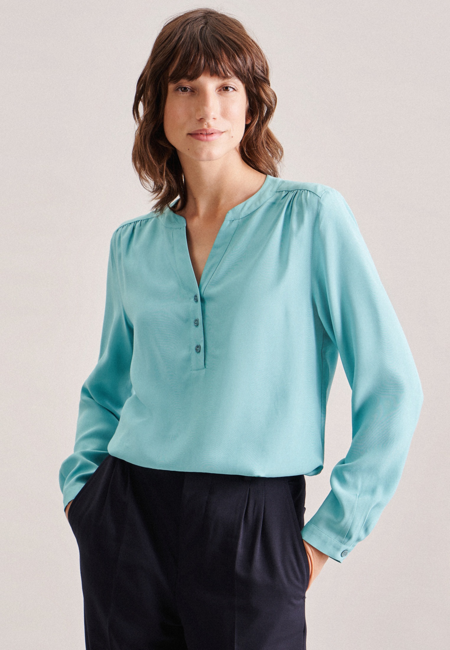 seidensticker Schlupfbluse »Schwarze Rose« Langarm V-Neck Uni