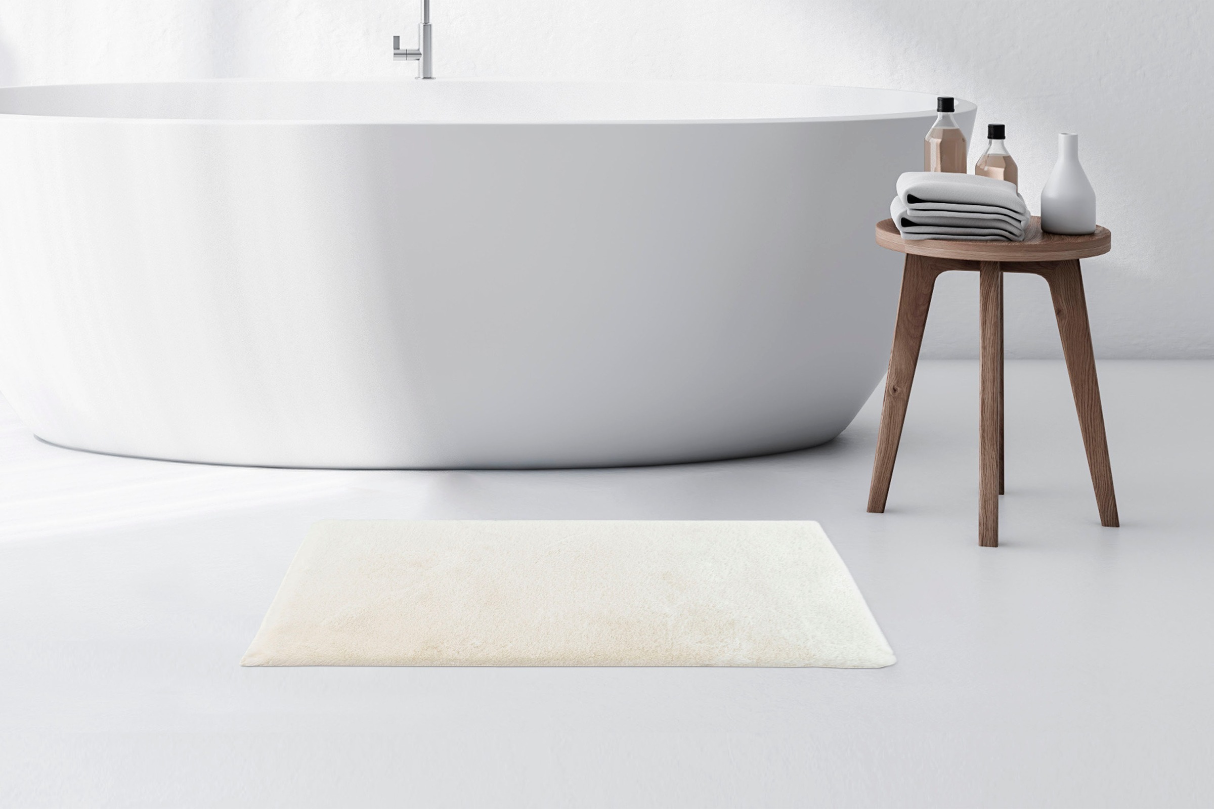 Kayoom Badematte »Rabbit Light«, rutschhemmend beschichtet, fussbodenheizungsgeeignet, weiche Kaninchenfell Haptik, Badezimmer, Kinderzimmer, Schlafzimmer