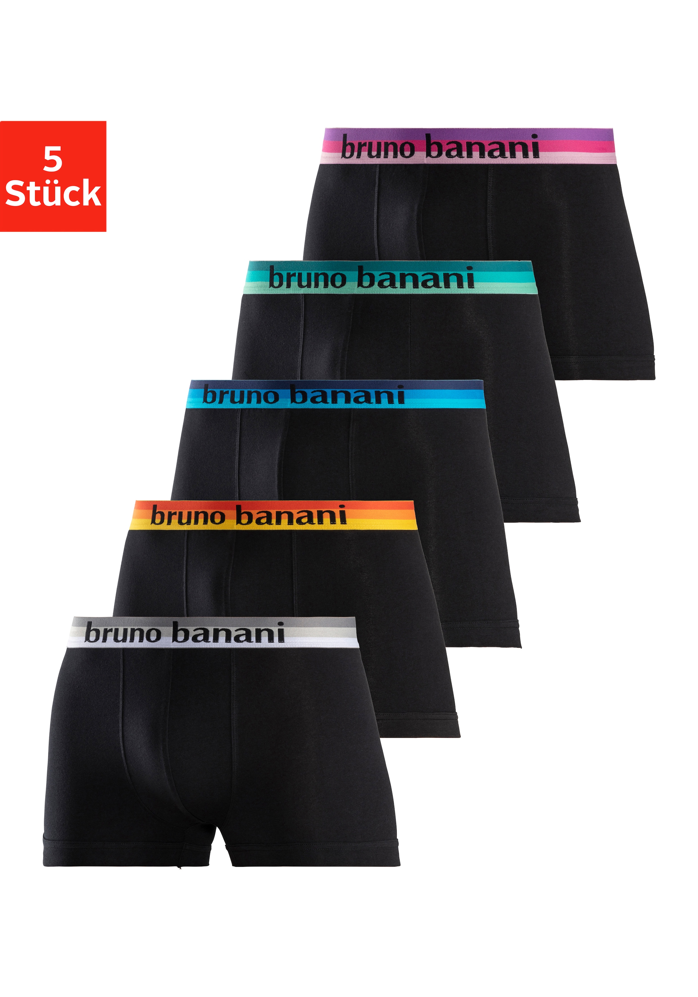 Bruno Banani Boxer »Boxershorts für Herren« Packung, 5 Stk. mit Streifen Logo Webbund