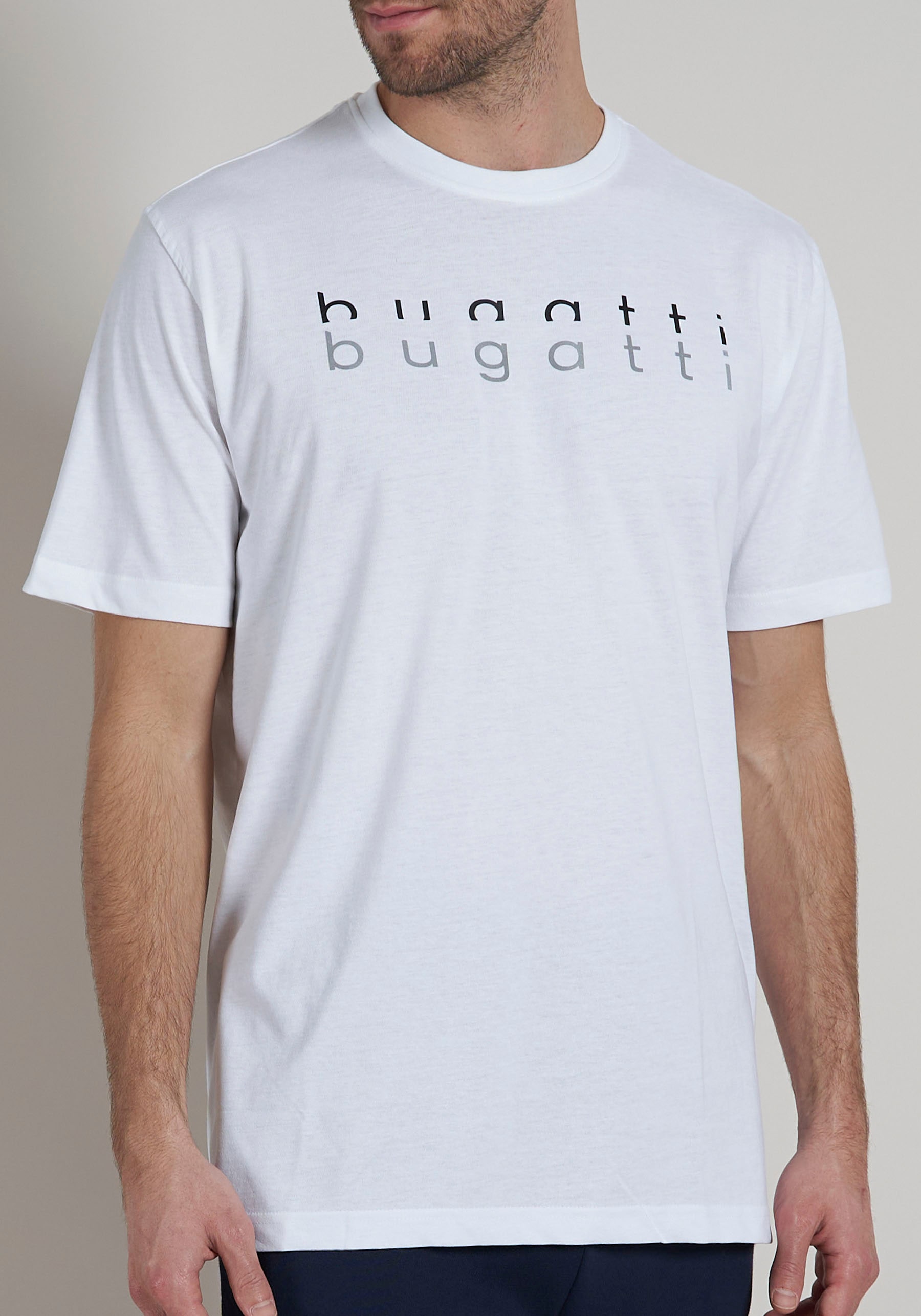 bugatti T-Shirt, (1 tlg.), für jeden Tag