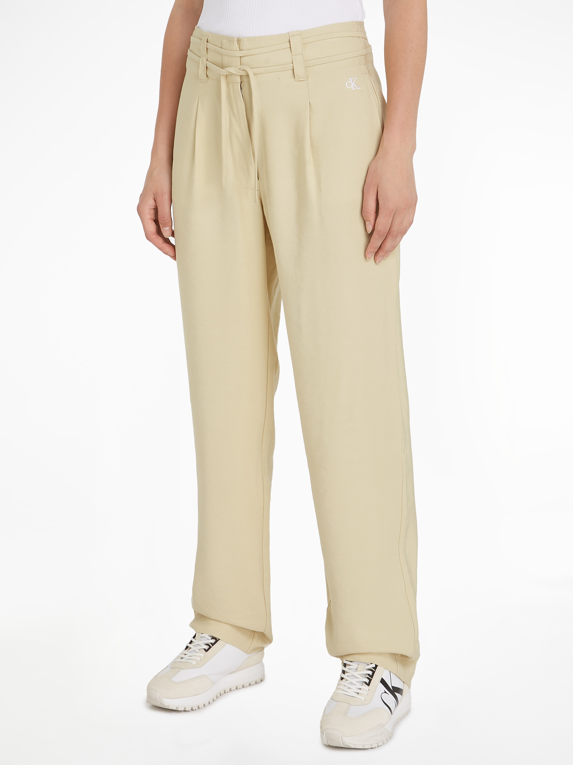 Calvin Klein Jeans Webhose »WAIST TIES TAPERED TWILL PANT« mit Logomarkenlabel