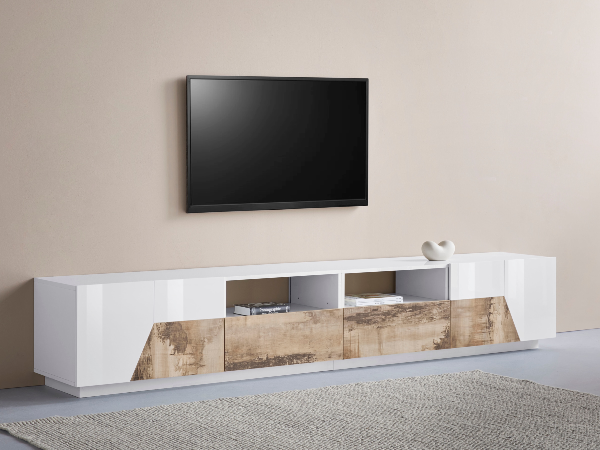 INOSIGN Lowboard »ALIEN- TV-Board, mit 4 Türen, 2 Schubladen und 2 offenen Fächern«, TV-Kommode Breite ca. 260 cm "Made in Italy"