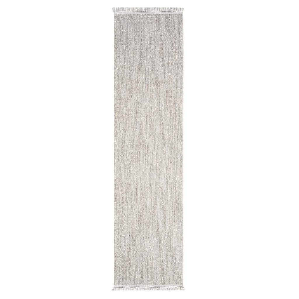 Carpet City Teppich »CLASICO 0052«, rechteckig, 11 mm Höhe, Läufer, Kurzflor, Hochtief-Muster, Boho, Fransen, Wohnzimmer