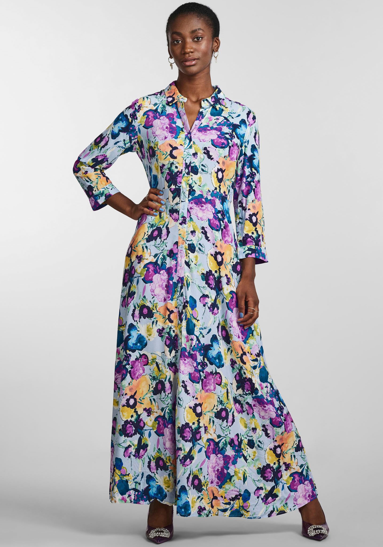Jelmoli-Versand DRESS«, SHIRT »YASSAVANNA Y.A.S bei shoppen LONG online Ärmel mit 3/4 Schweiz Hemdblusenkleid
