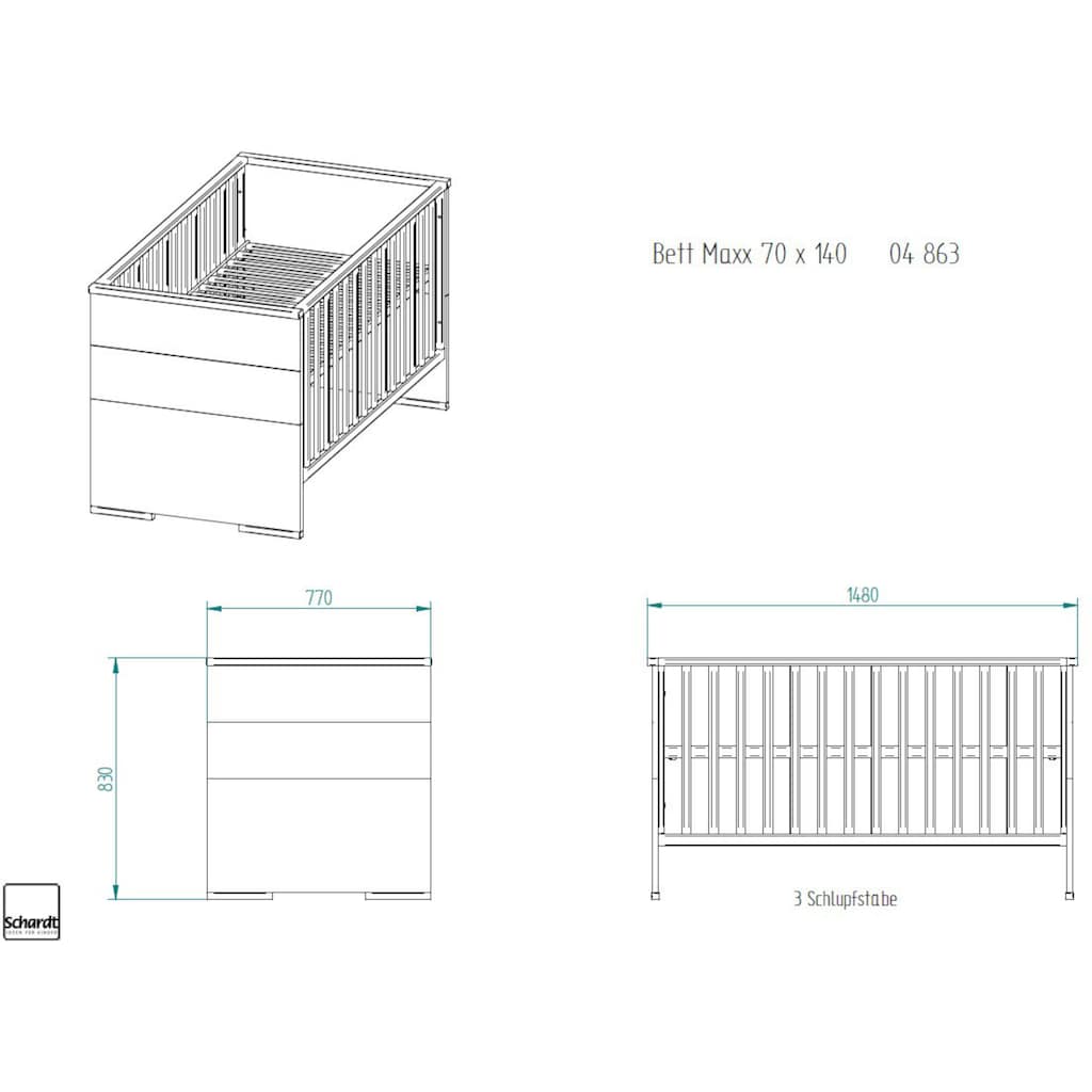 Schardt Babyzimmer-Komplettset »Maxx Boathouse«, (Set, 3 St., Kinderbett, Schrank, Wickelkommode)