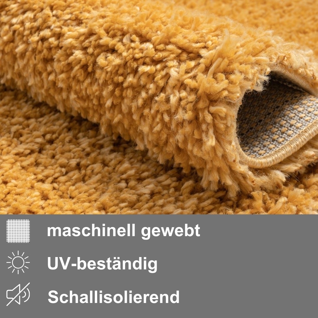 Myflair Möbel & Accessoires Hochflor-Läufer »My Shaggy«, rechteckig, 37 mm Höhe, Shaggy, Uni Farben, leicht glänzend, Microfaser, extra flauschig