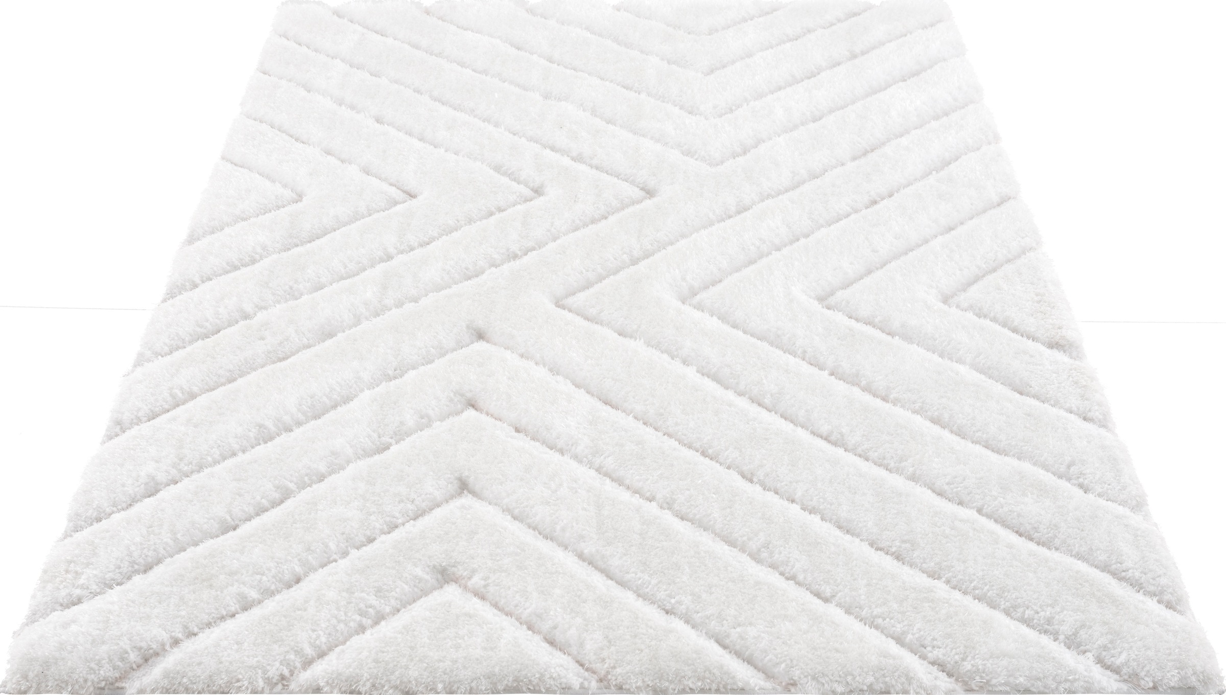 my home Hochflor-Teppich »Fiori«, rechteckig, 43 mm Höhe, mit handgearbeitetem Konturenschnitt, Hochflor, Hoch-Tief-Effekt