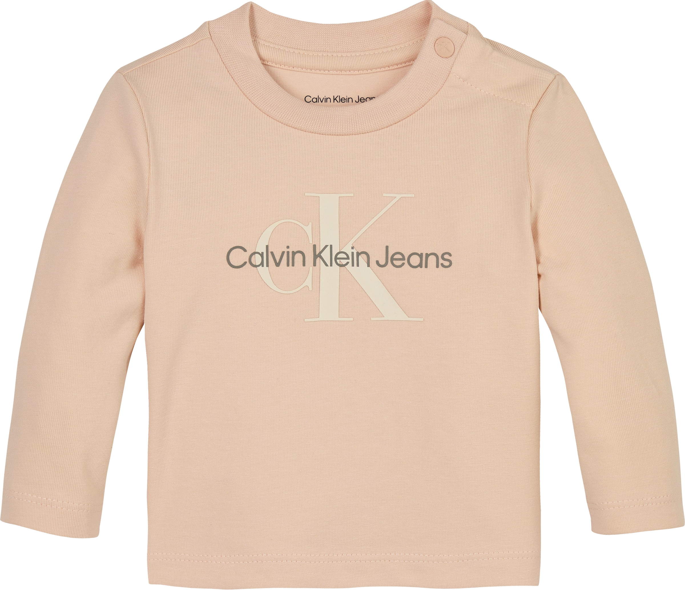 Calvin Klein Jeans Langarmshirt »MONOGRAM LS T-SHIRT« für Babys bis 2 Jahre, mit grossem Druck