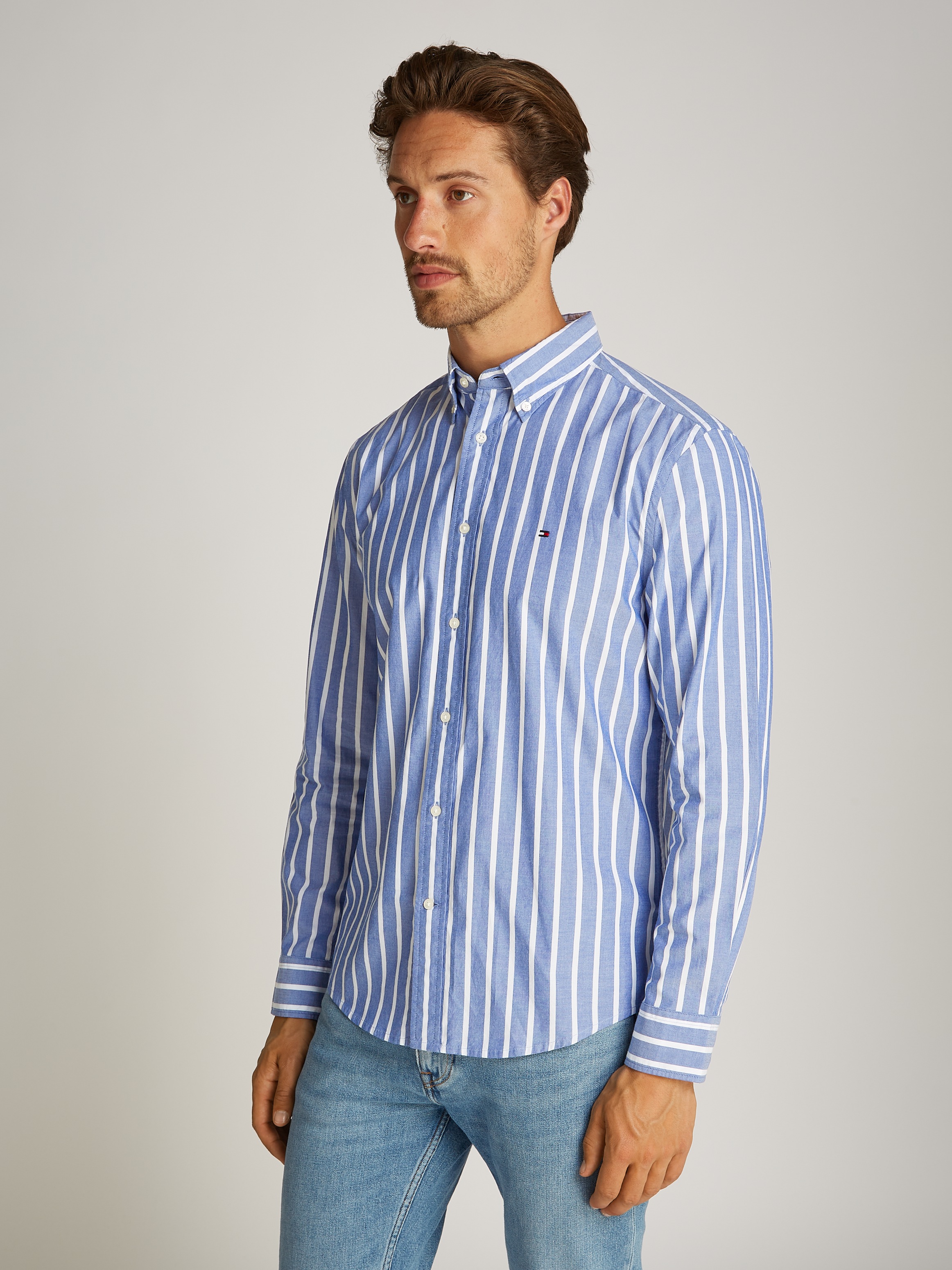 Tommy Hilfiger Businesshemd »FLEX POPLIN NAUTICAL STP SHIRT«