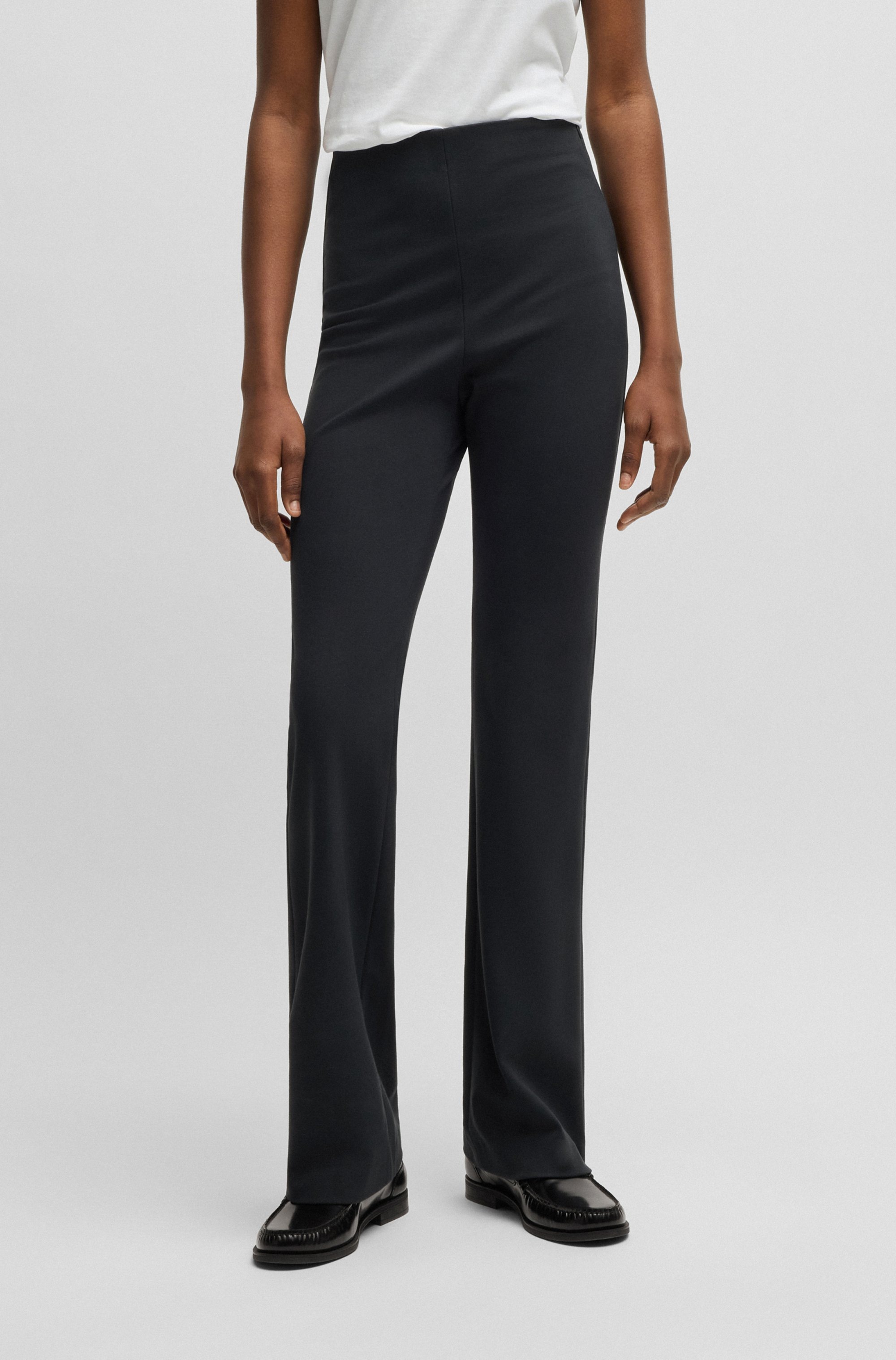 BOSS ORANGE Webhose »Taboot Premium Damenmode« mit seitlichem Reissverschluss, flared Form, Milano Qualität Loungewear