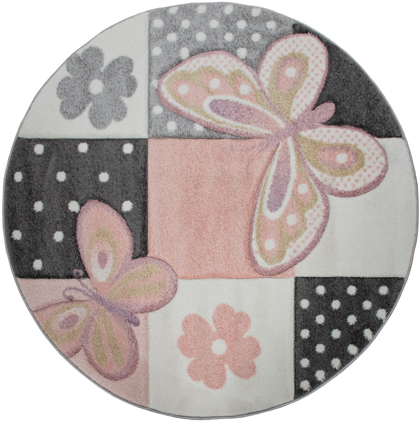 Paco Home Kinderteppich »Cosmo 220«, rund, 18 mm Höhe, 3D-Design, Patchwork Muster,... kaufen