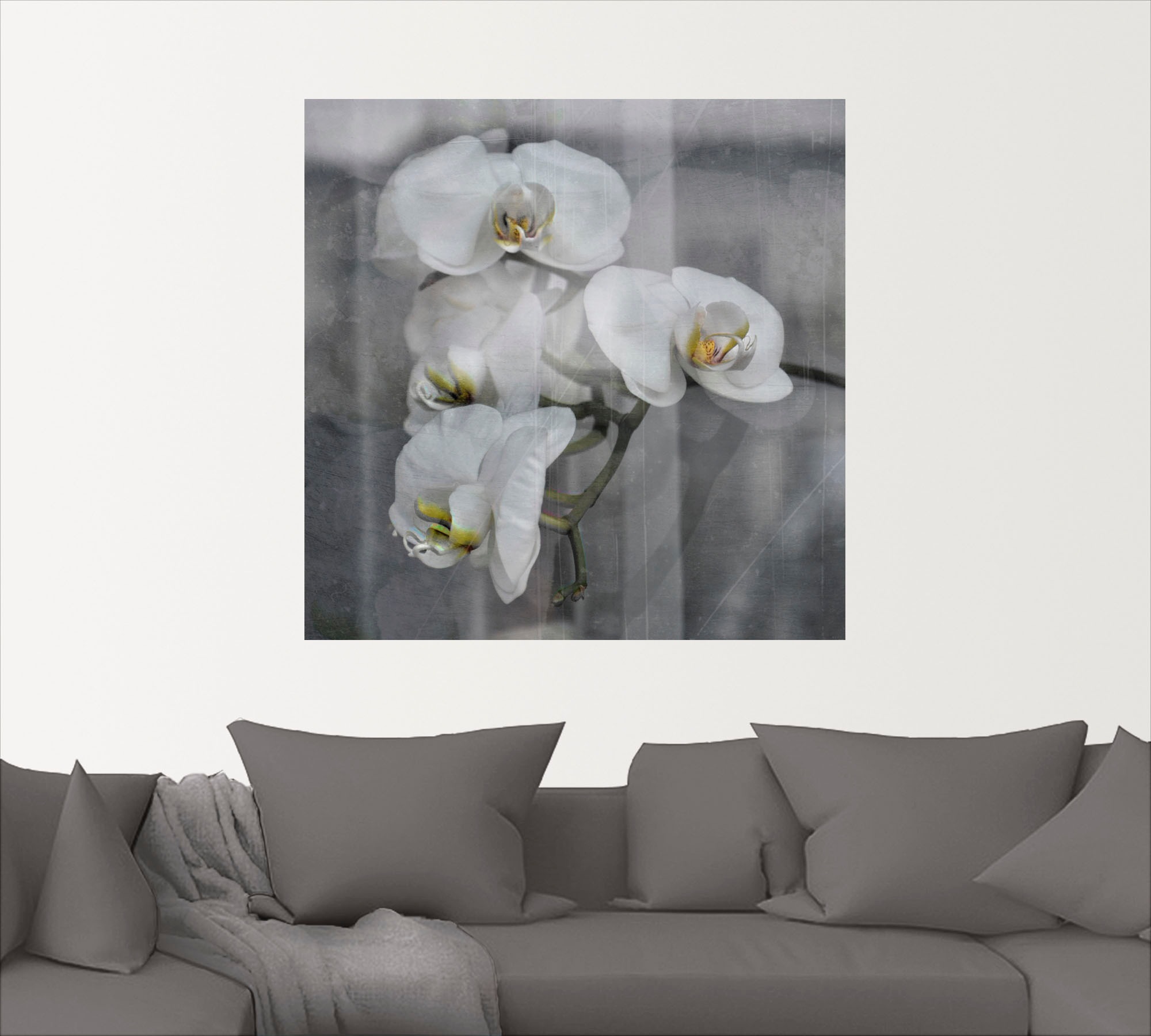 Artland Wandbild »Weisse Orchideen - white Orchid«, Blumen, (1 St.), als Leinwandbild, Wandaufkleber in verschied. Grössen