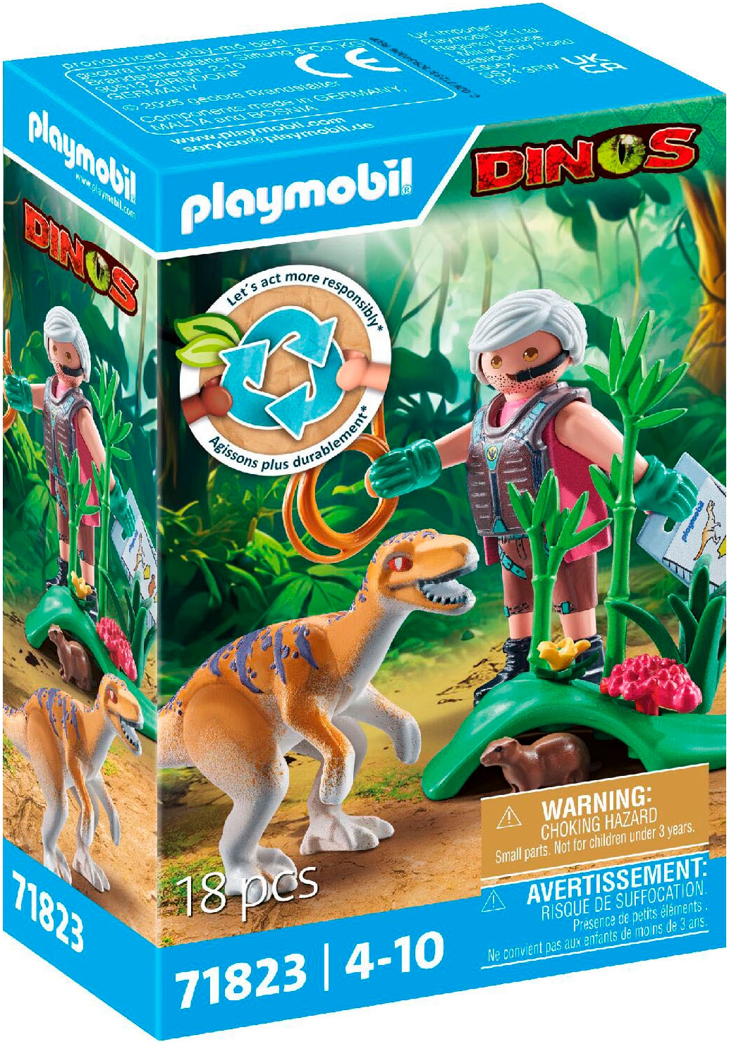 Playmobil Konstruktions-Spielset "Velociraptor (71823), Playmobil Dinos"