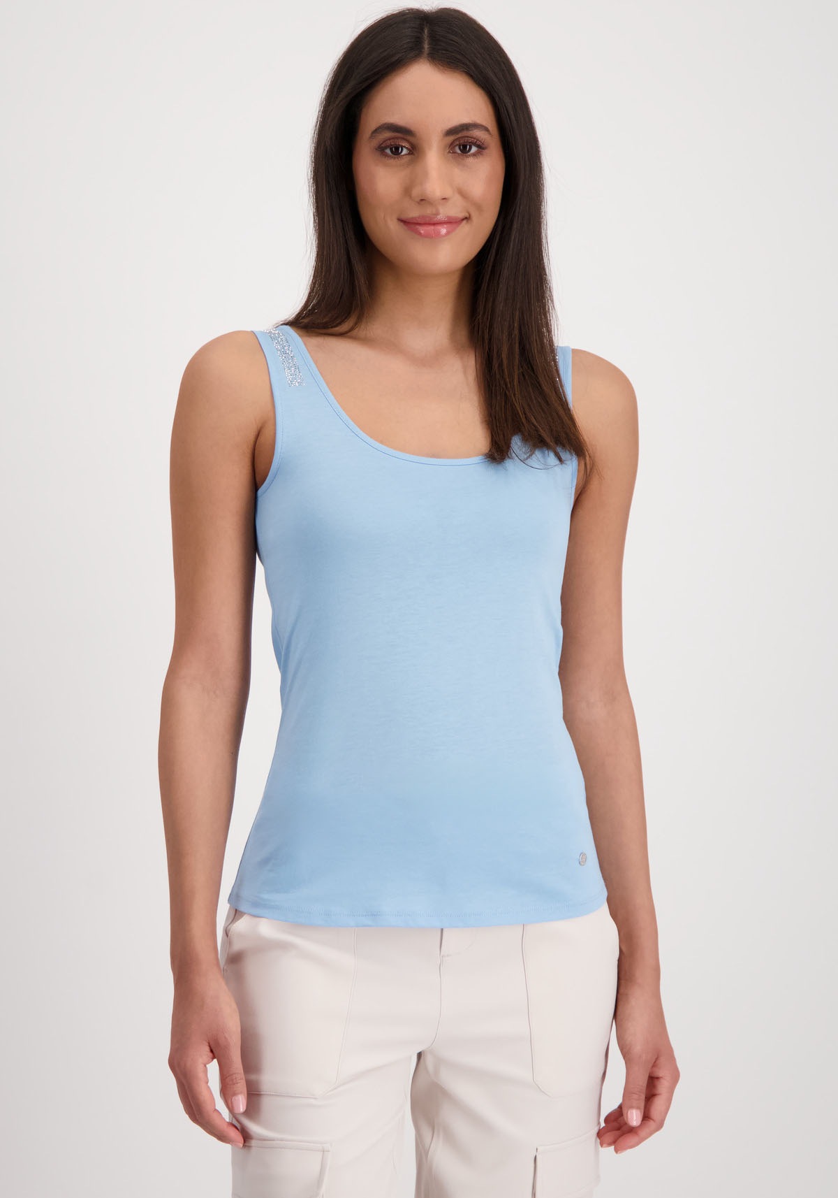 Monari Tanktop mit Glitzersteinchen an den Trägern