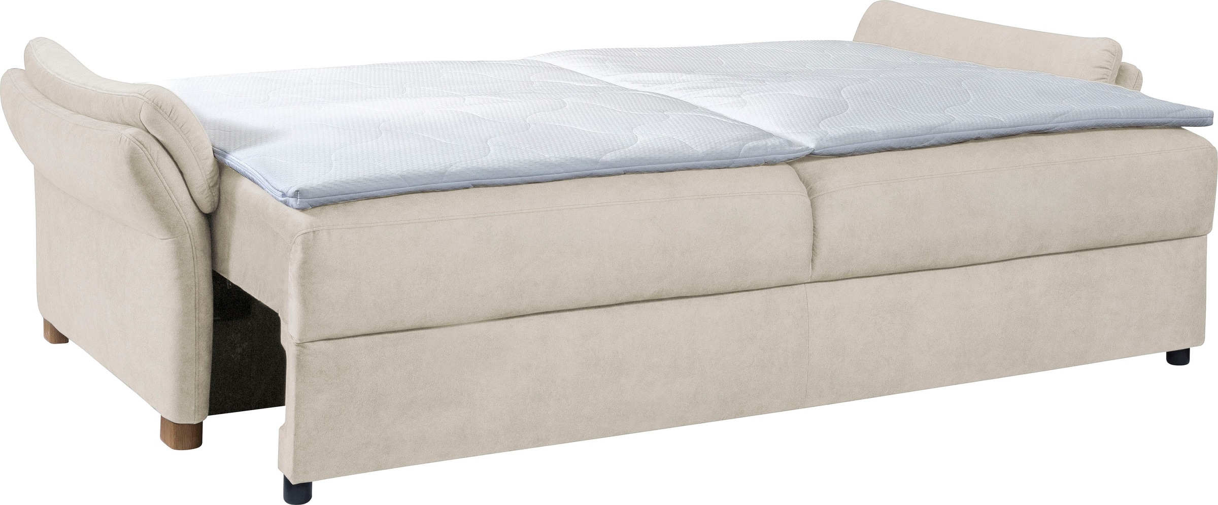 exxpo - sofa fashion 3-Sitzer »Kentt hochwertiger Sitzaufbau für hohen Sitzkomfort, bequeme Armlehnen«, inkl. Boxspring/Federkern-Polsterung, Bettfunktion und Bettkasten