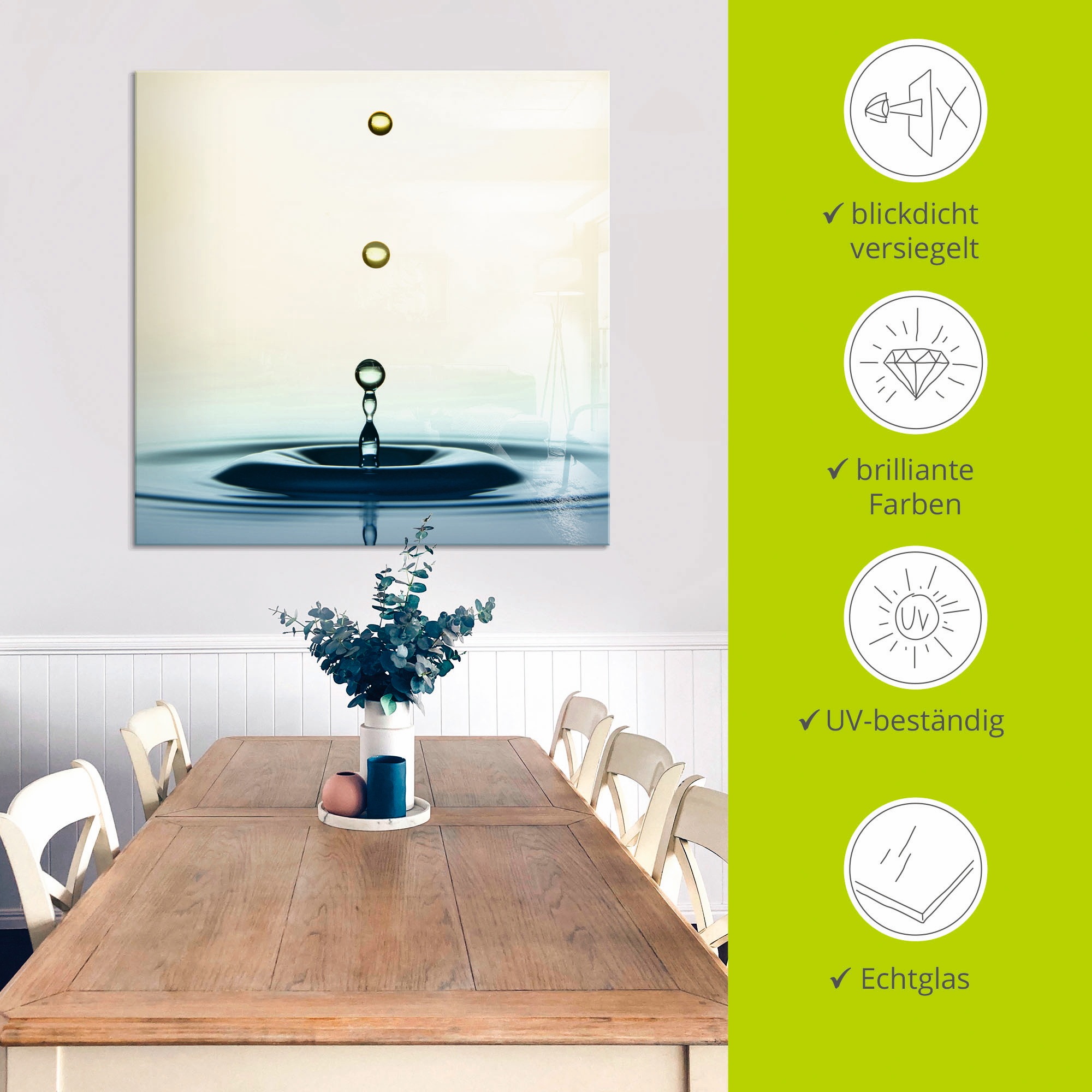 Artland Glasbild »Tropfen«, Zen, (1 St.), in verschiedenen Grössen