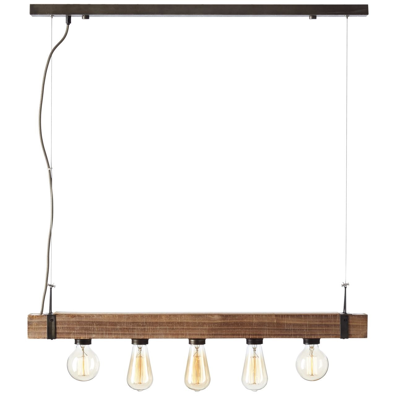 Brilliant Pendelleuchte »Woodhill«, 5 flammig, Leuchtmittel E27 | ohne Leuchtmittel, Hängelampe 5flg antik/schwarz