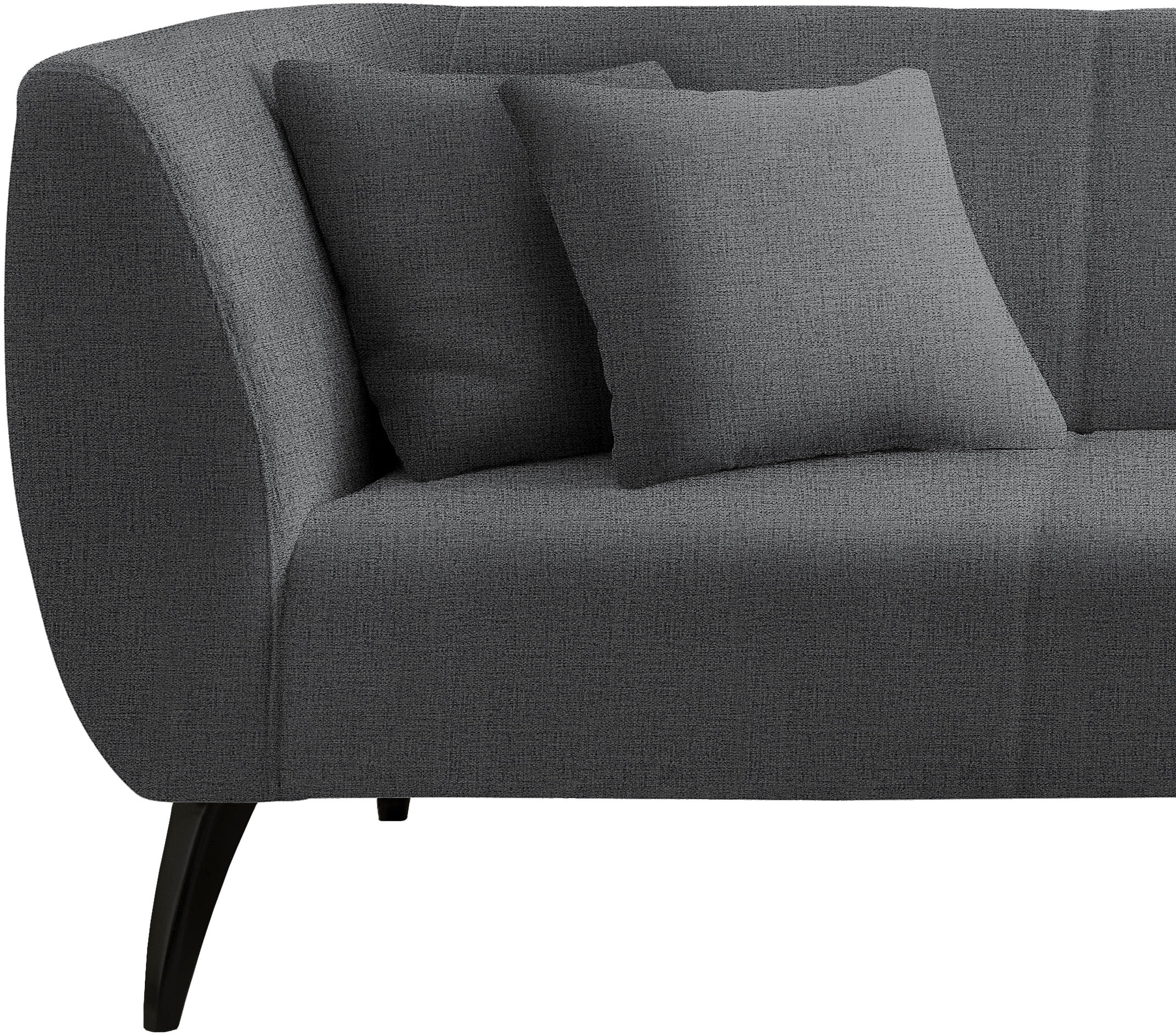 INOSIGN Ecksofa »Colori L-Form«, Holzfussfarbe wählbar, inkl. 4x Zierkissen