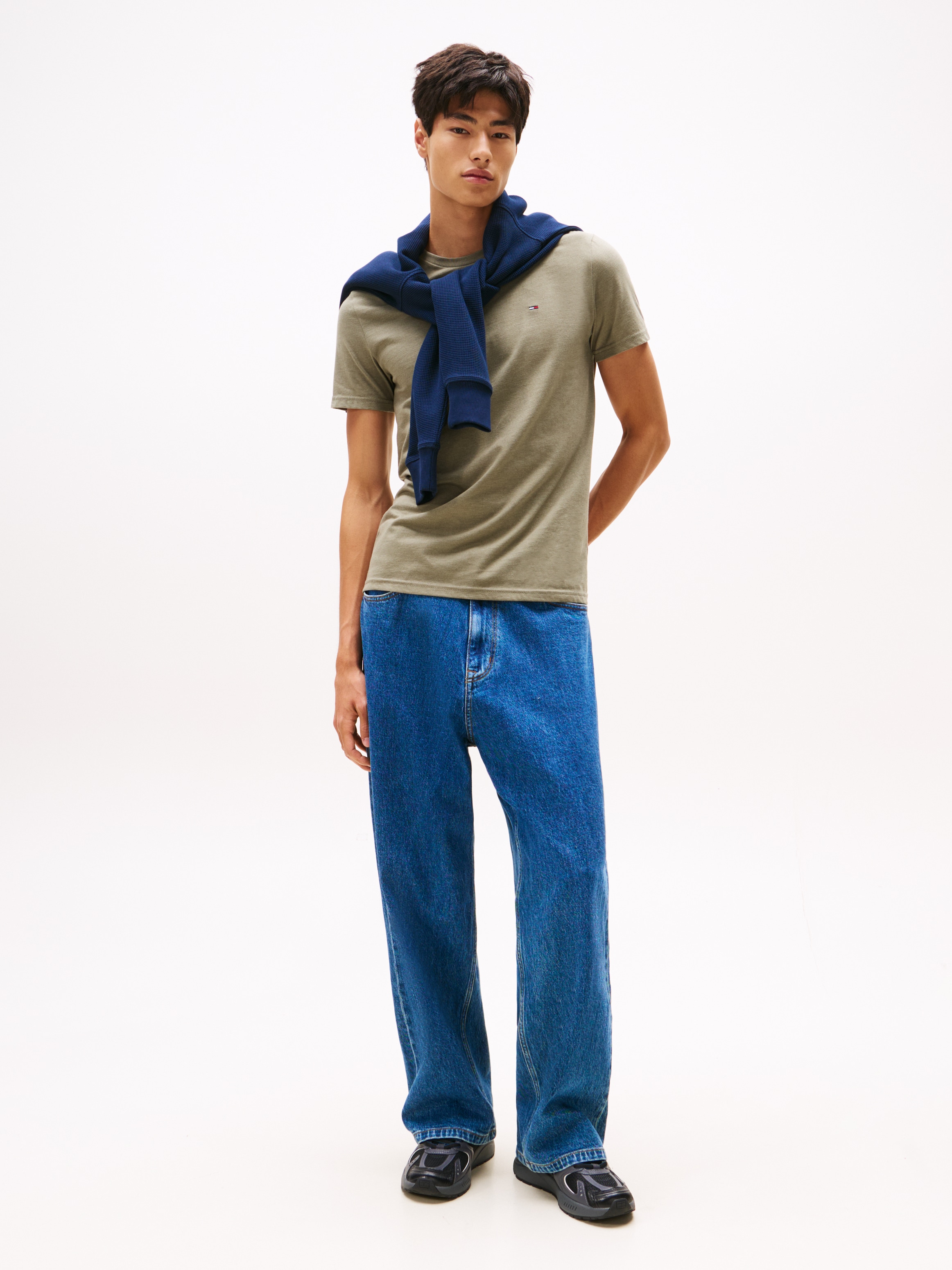 Tommy Jeans T-Shirt »TJM XSLIM JASPE HTR TEE EXT«, Mit Rundhalsausschnitt
