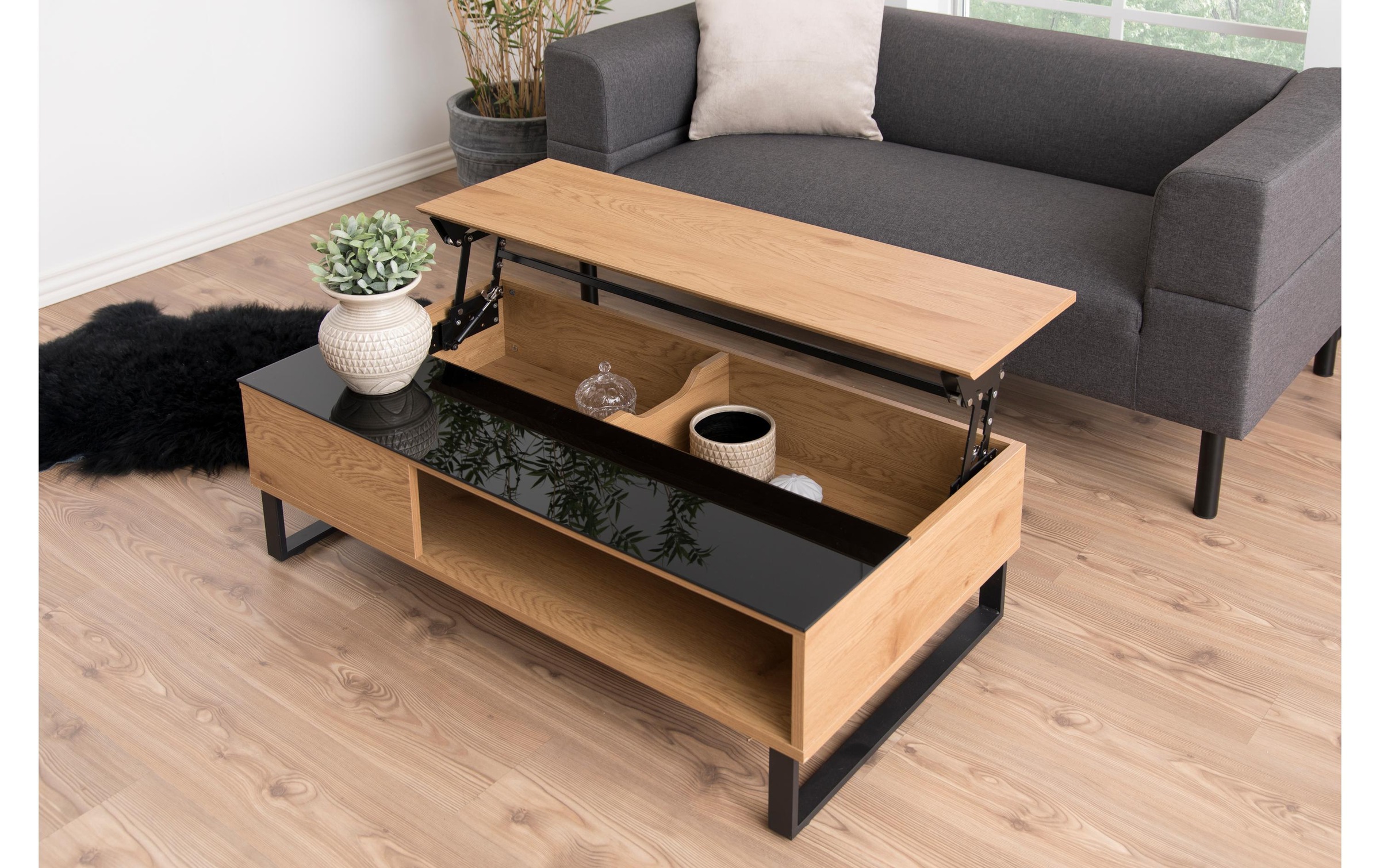 AC Design Beistelltisch »Azalea Nature/Schwarz«