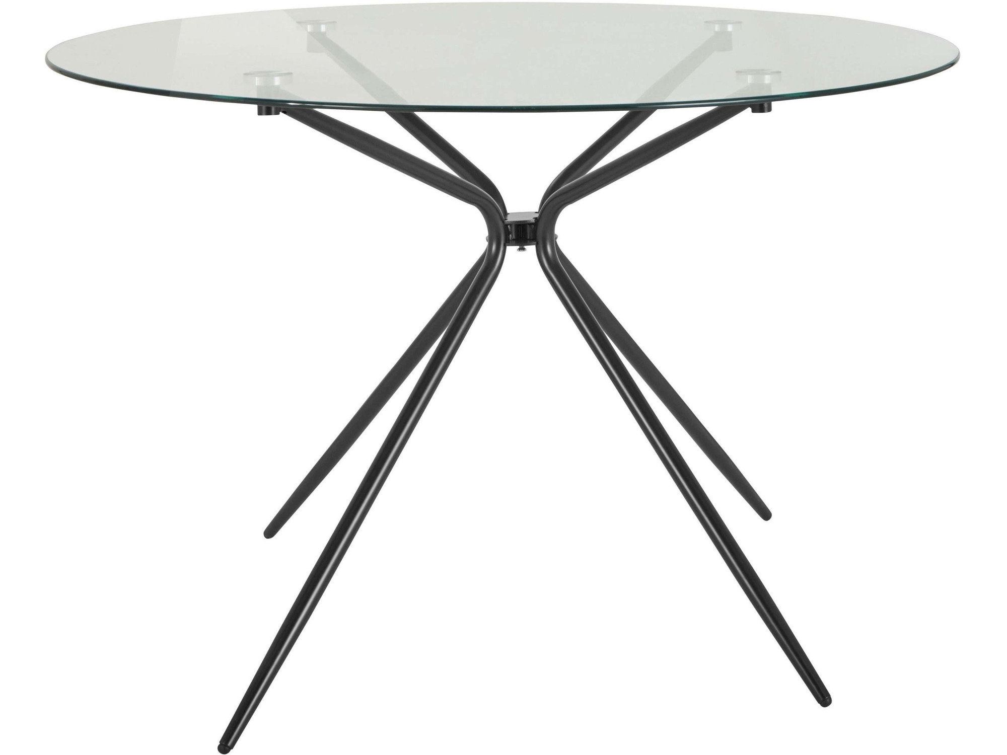 INOSIGN Essgruppe »Silvi-Mandy«, (Set, 5 tlg., Set 110 cm), Glastisch 110x110 cm mit 4 Stühlen (Veloursstoff), Gestell aus Metall