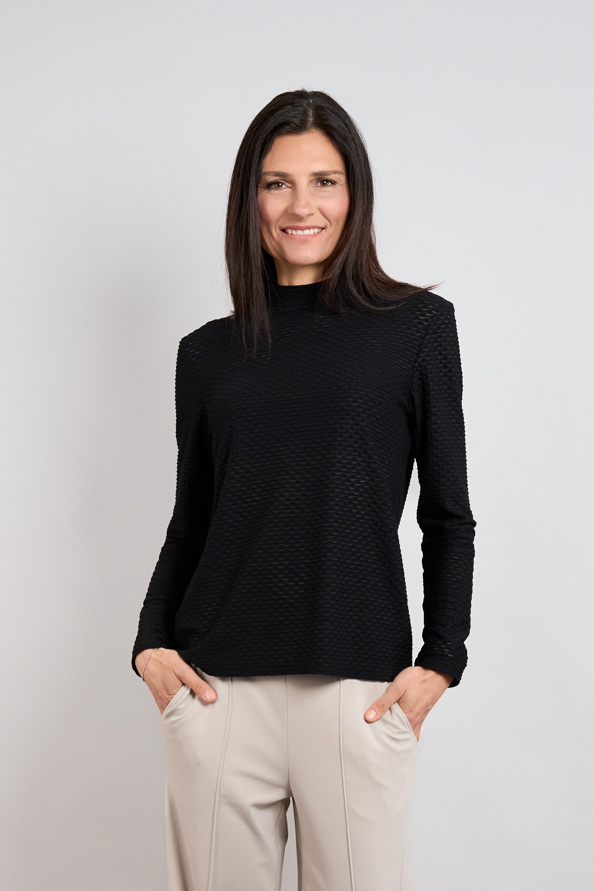 Seidel Moden Langarmshirt in Struktur-Optik - MADE IN GERMANY