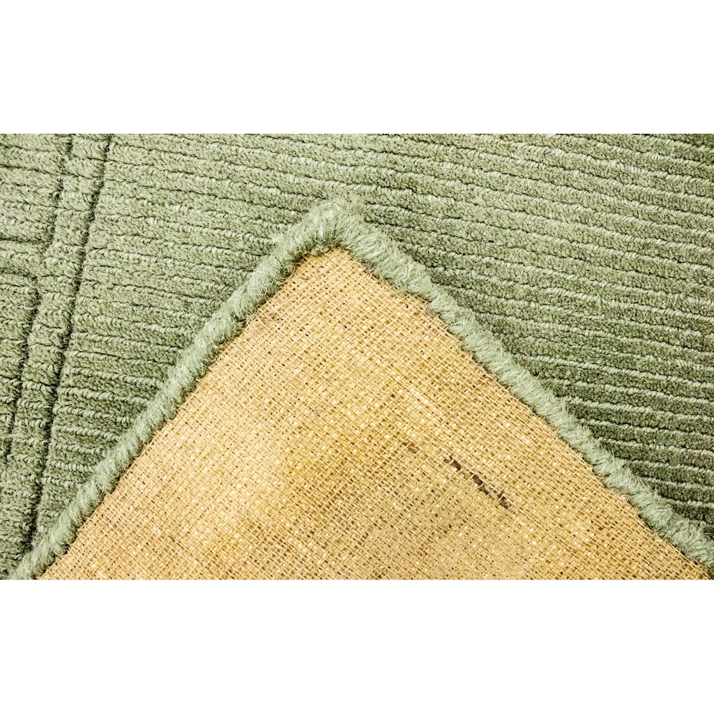 morgenland Wollteppich »Gabbeh Teppich handgetuftet grün«, rechteckig
