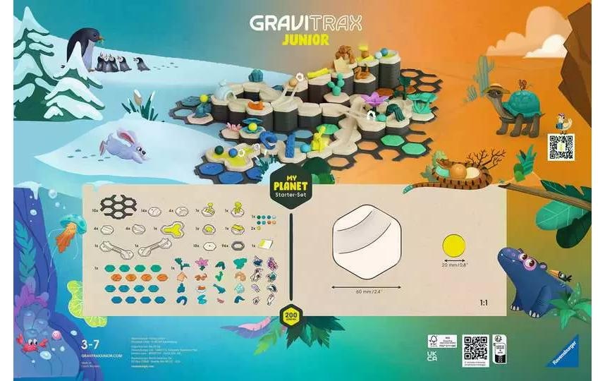 Ravensburger Kugelbahn »GraviTrax Junior Starter-Set XXL Planet«, (182 tlg.)