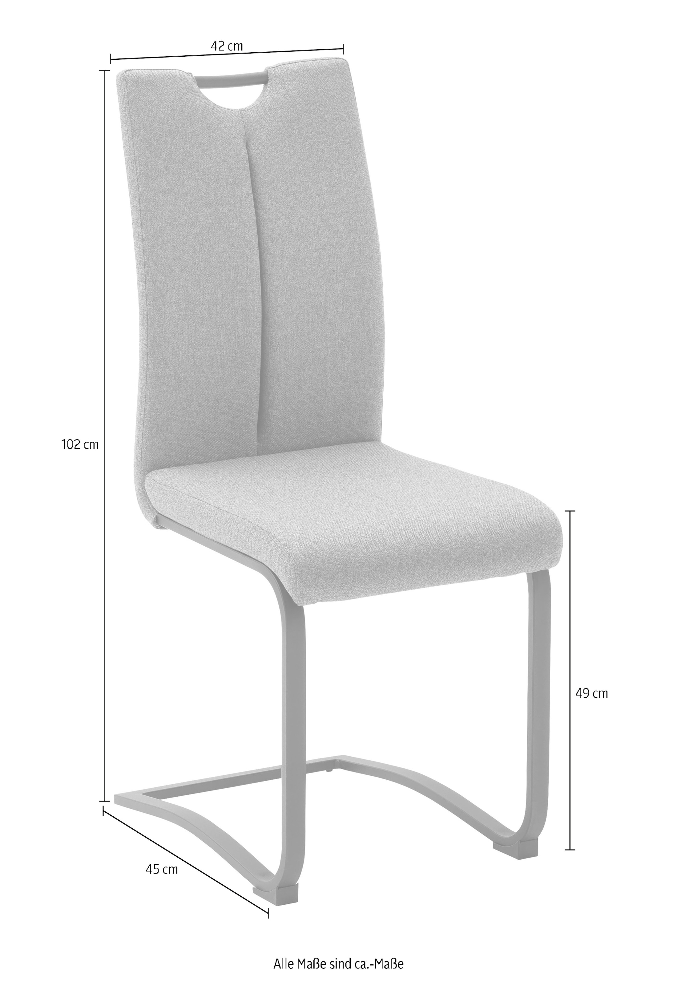 MCA furniture Freischwinger Jelmoli-Versand Stoffbezug Stuhl | bestellen belastbar 4 und Set, Griffloch, bis online St., kg (Set), 4-er 120 mit »Sambia«