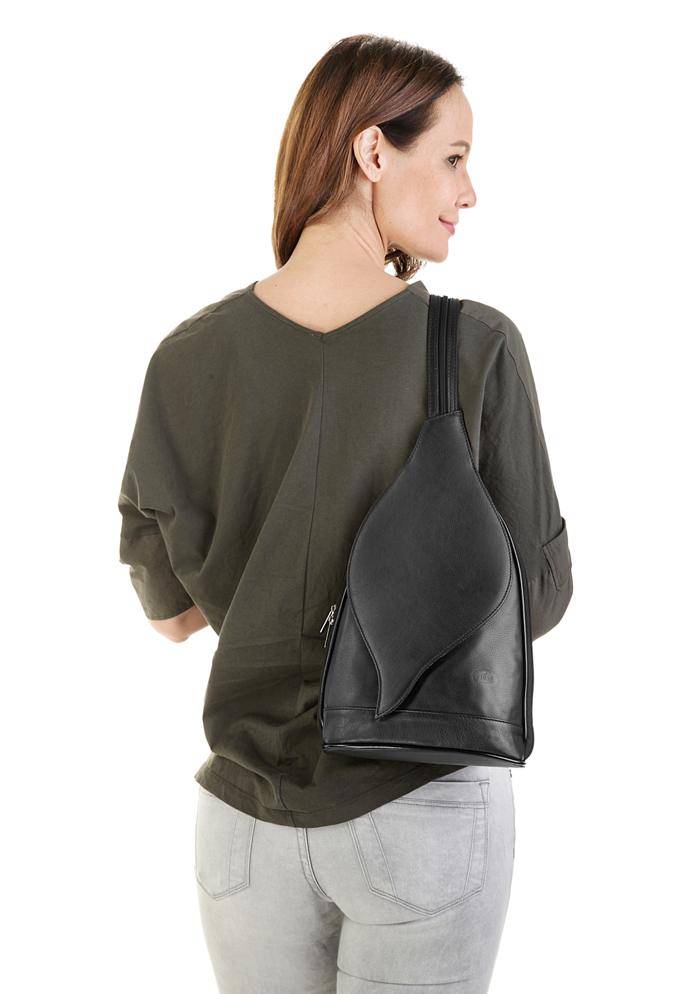 Piké Cityrucksack »BIANCANEVE«, echt Leder, Made in Italy