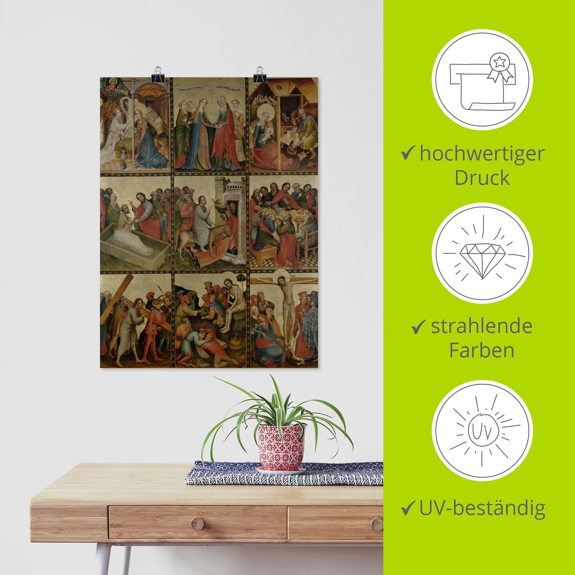 Artland Kunstdruck »Goldene Tafel. Aussenflügel II«, Religion, (1 St.), als Leinwandbild, Wandaufkleber oder Poster in versch. Grössen