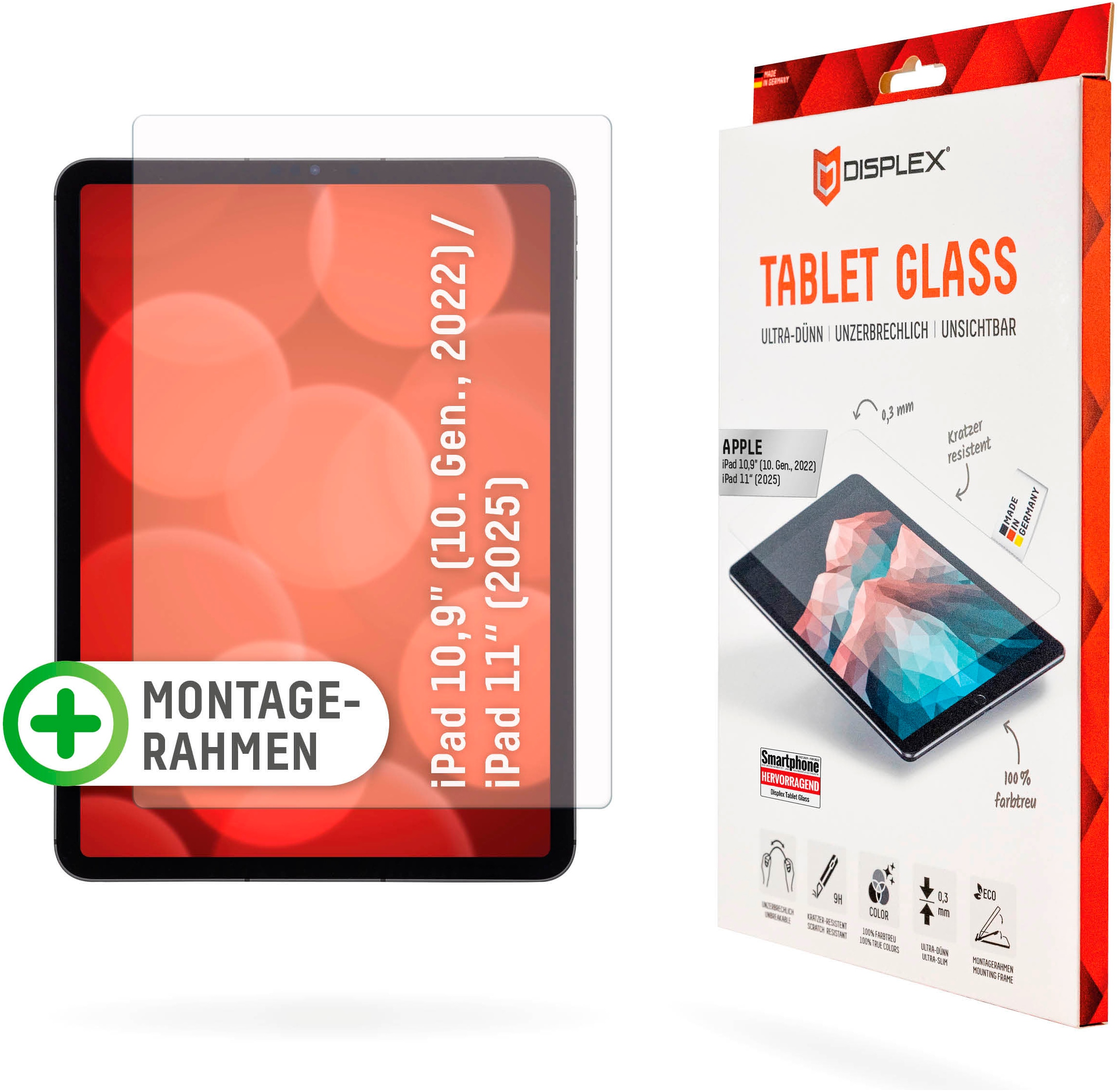 Displex Displayschutzglas »Tablet Glass iPad 10,9 (10. Gen., 2022)«, für Apple iPad 10,9" (10. Gen., 2022)-Apple iPad 11" (2025)