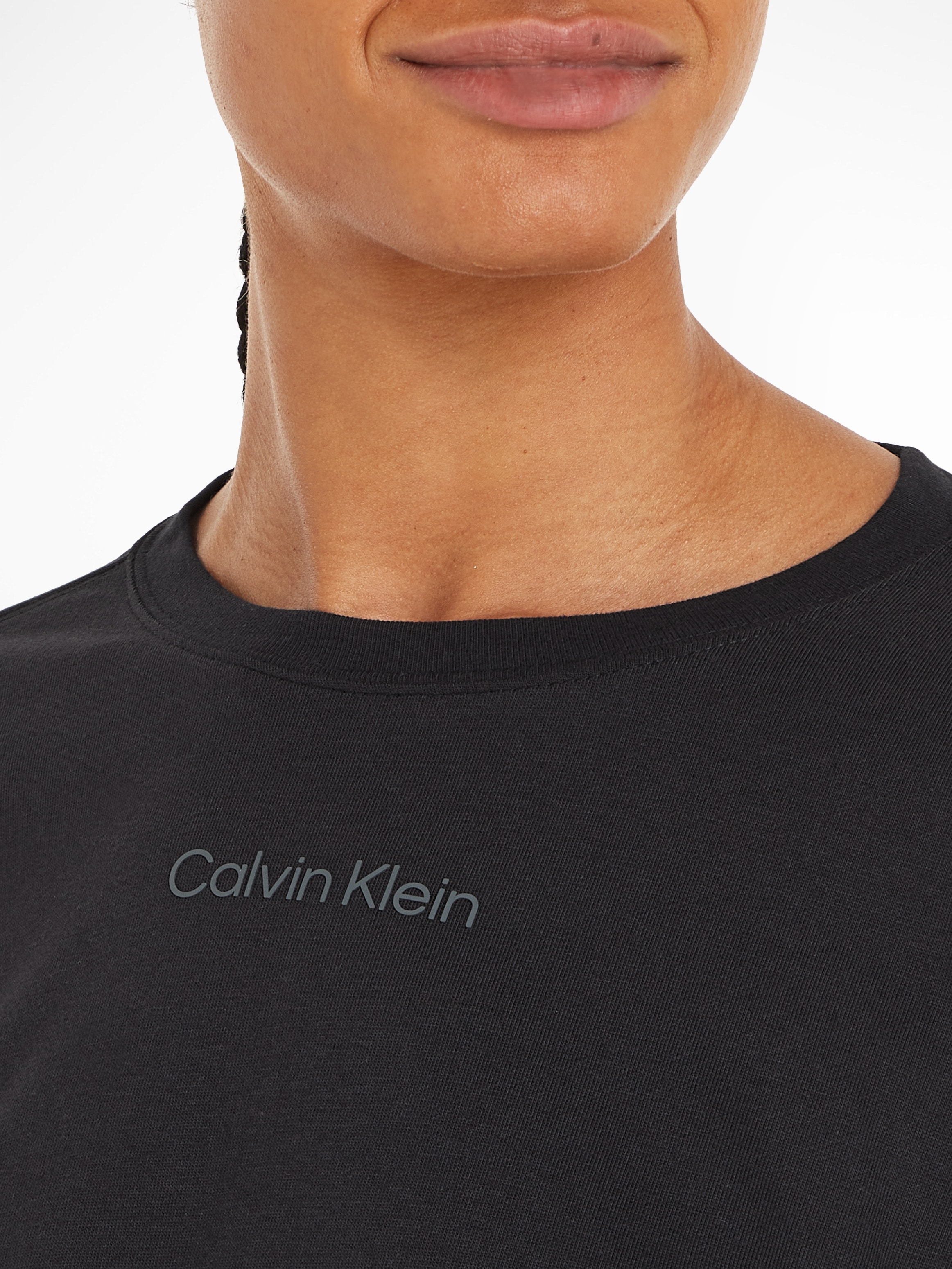 shoppen Jelmoli-Versand Top LS Calvin - Klein Langarmshirt mit online Schweiz »PW (Cropped)«, Sport Rundhalsausschnitt bei