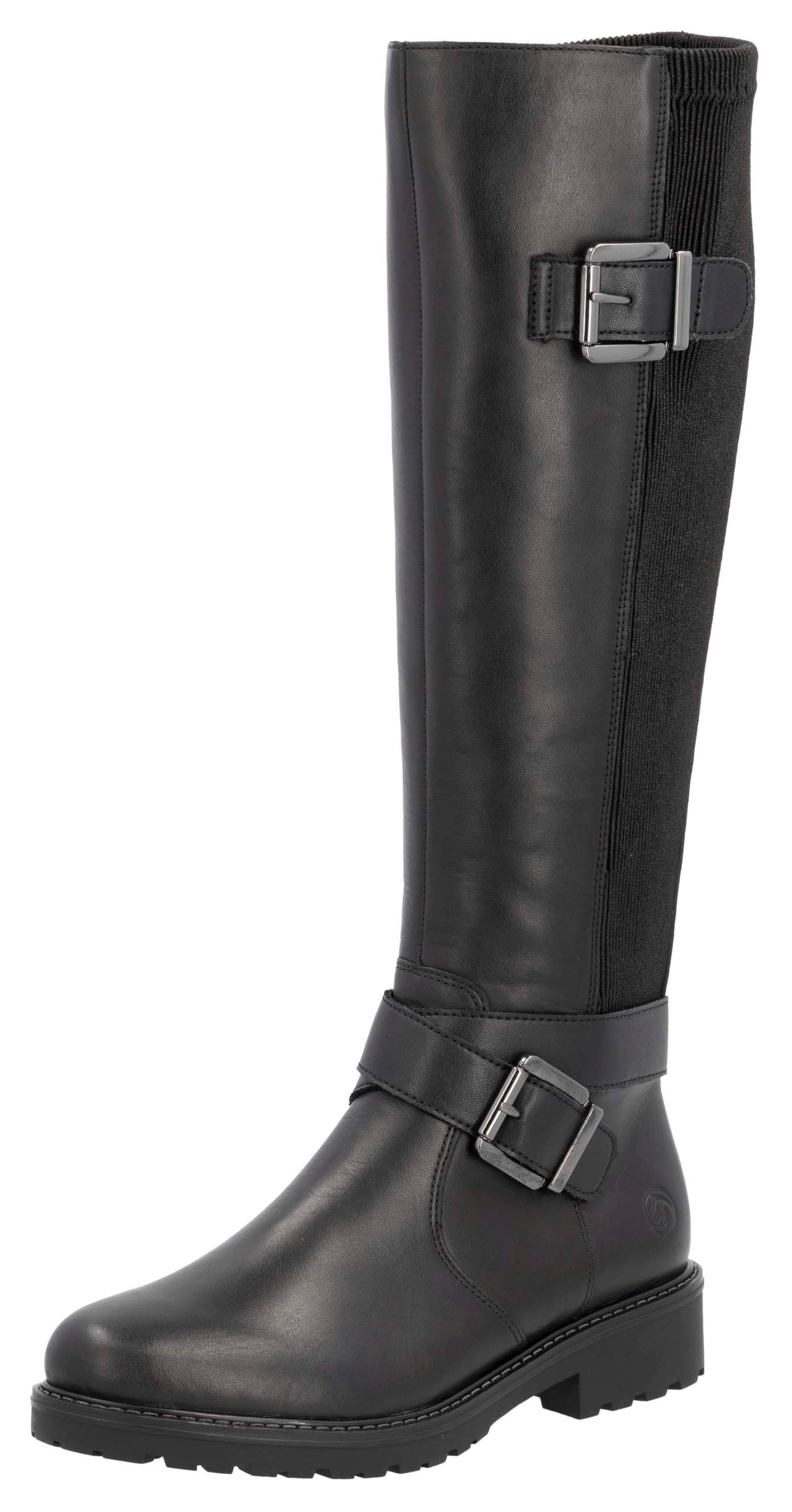 Remonte Stiefel »Elisabeth Hurley-Collection«, Blockabsatz, Herbstmode, Langschaftstiefel mit Innenreissverschluss