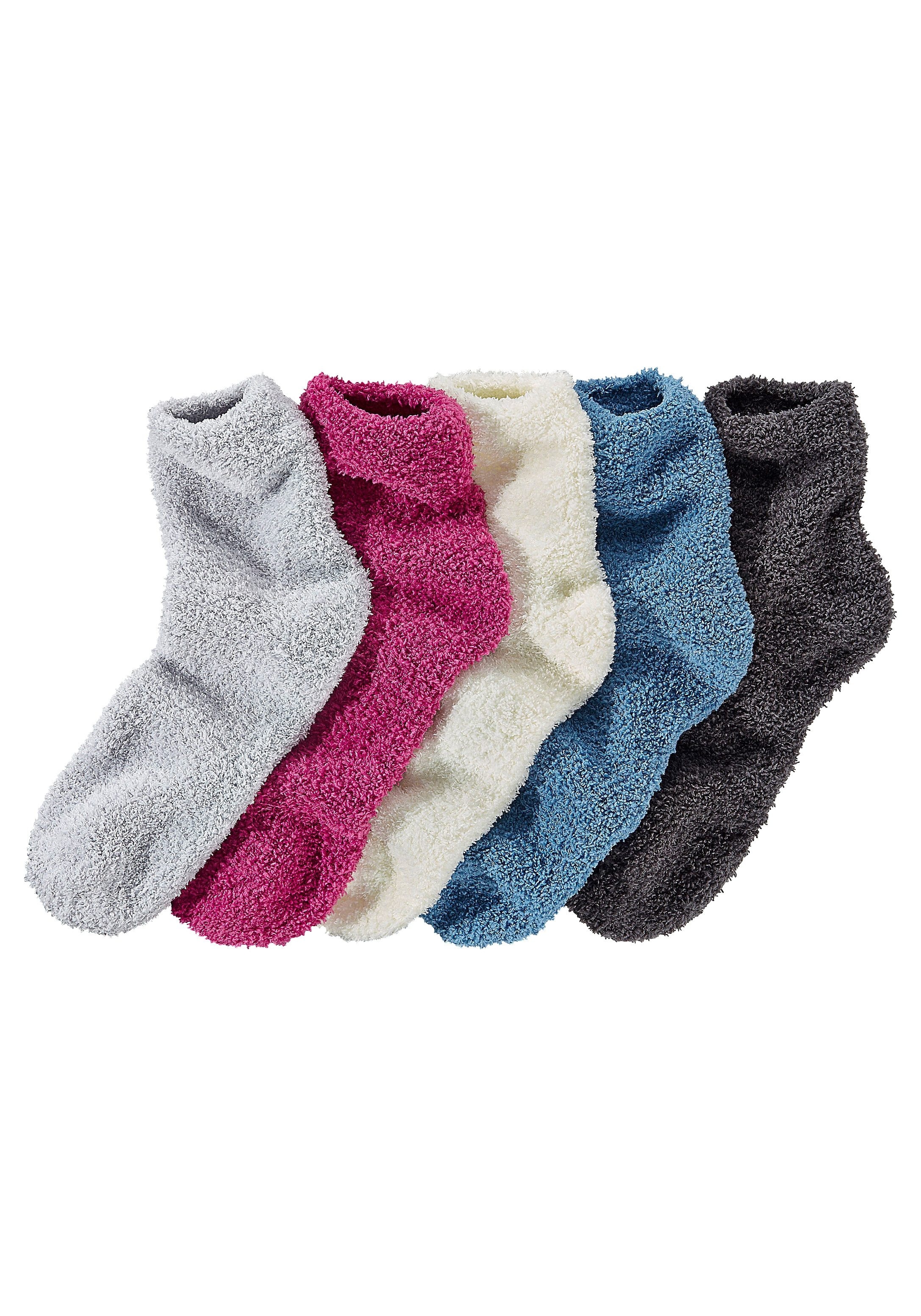 Lavana Kuschelsocken, (Packung, 5 Paar), ideal als Bettsocken