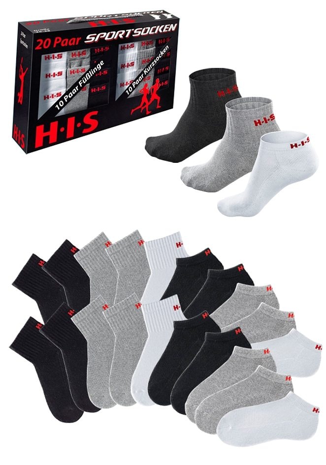 H.I.S Kurzsocken, (Set, 20 Paar), und Sneakersocken mit Frottee online  bestellen bei Jelmoli-Versand Schweiz