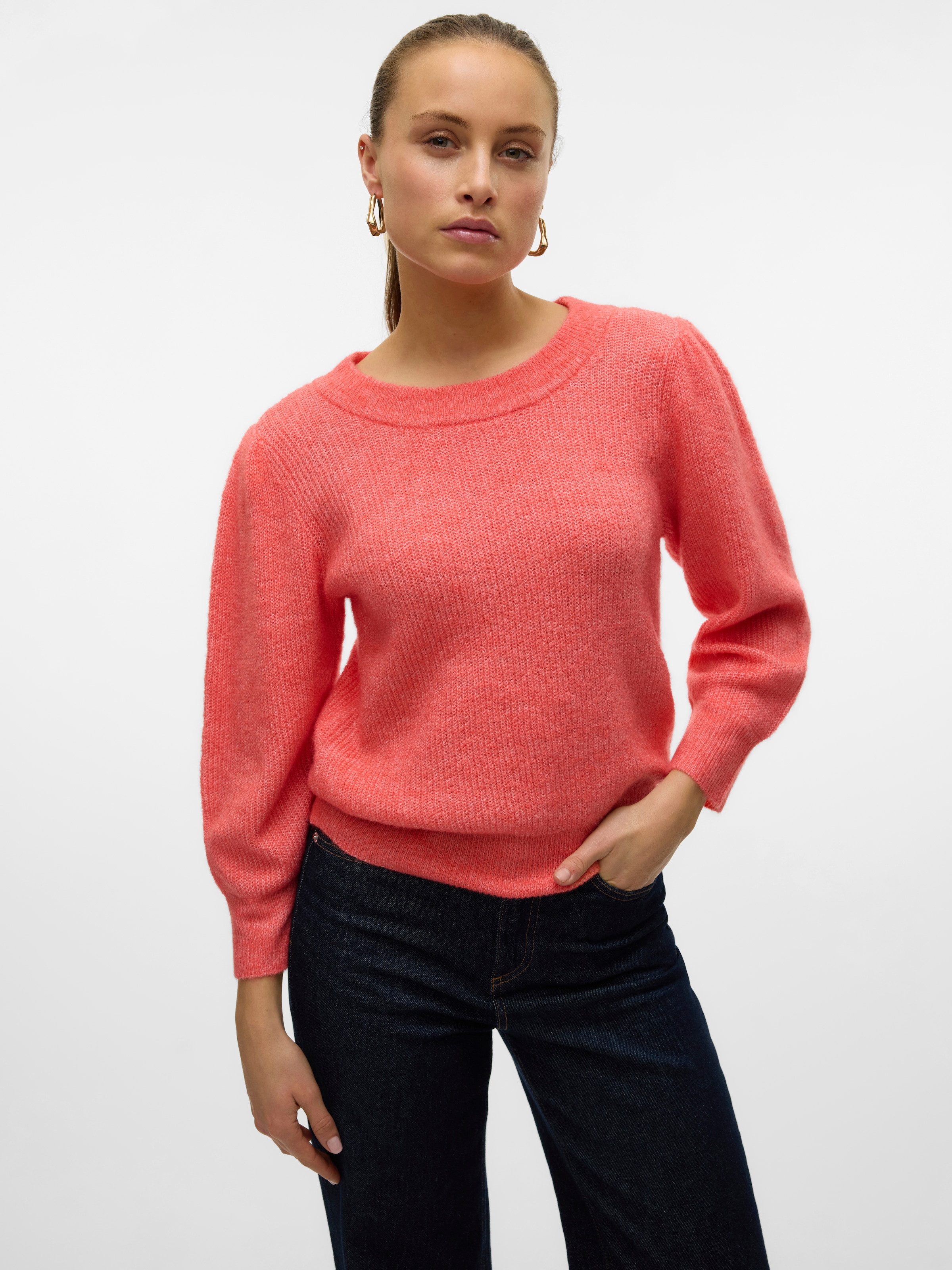 Vero Moda Rundhalspullover »VMVIGGA 3/4 RIB PULLOVER GA BOO REP«