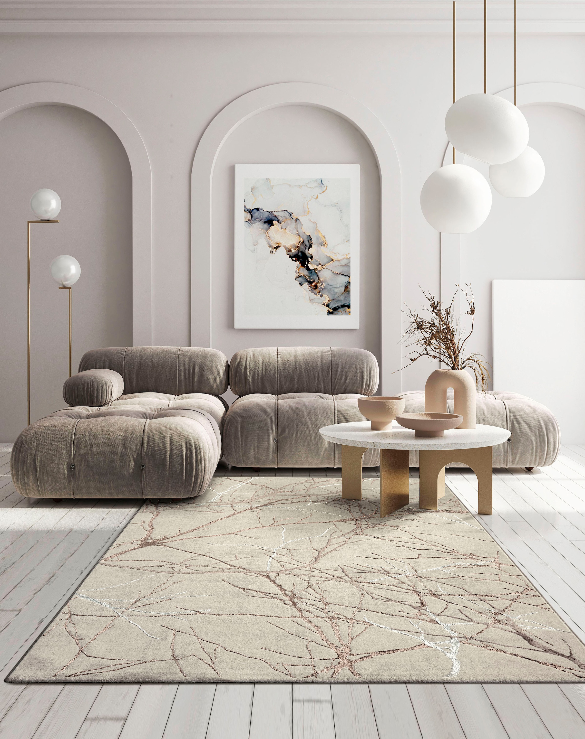 merinos Teppich »Creation 50055«, im kaufen glänzend, Shop Jelmoli-Online robust Kurzflor, Indoor, pflegeleicht, elegant, rechteckig