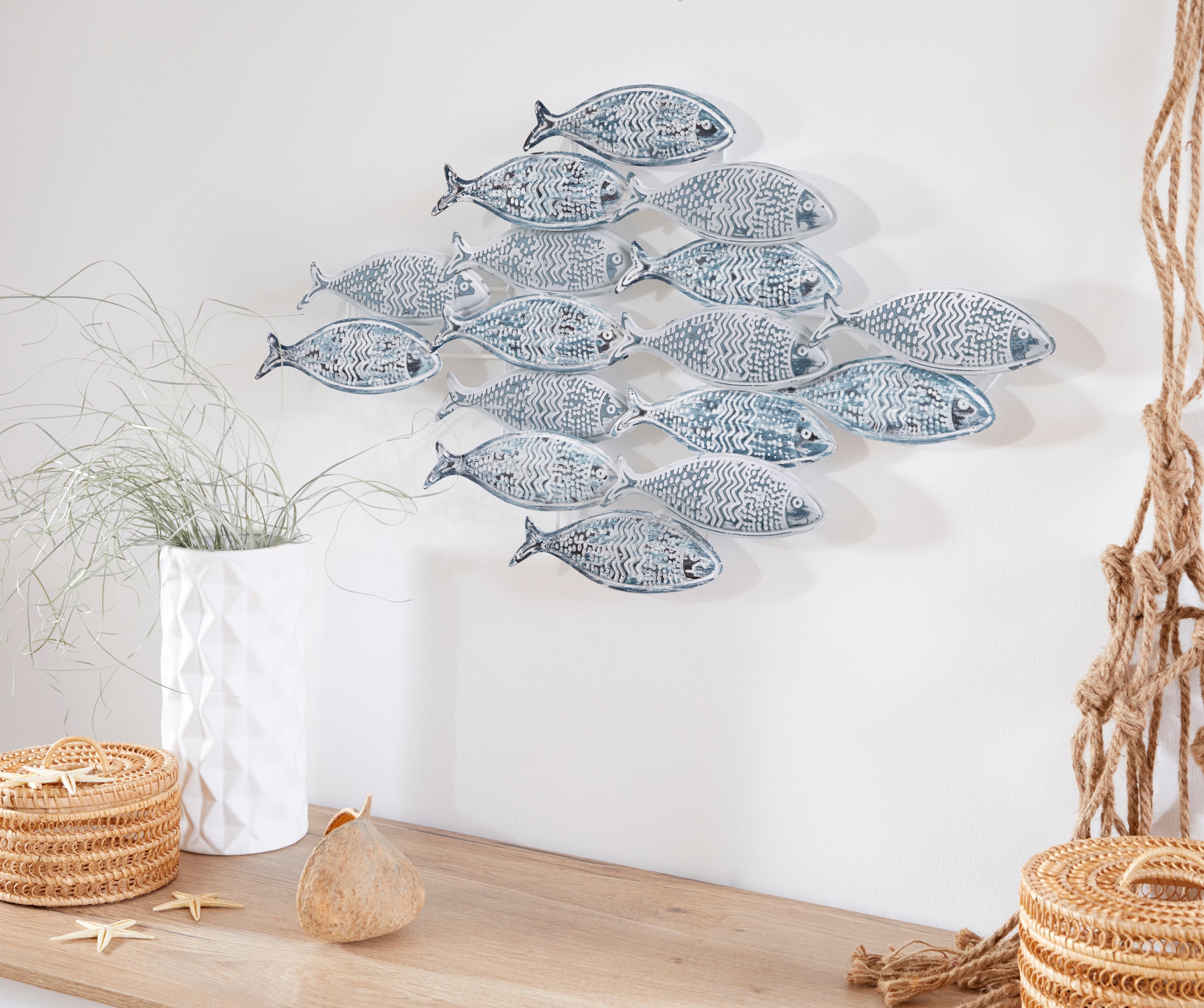 Home affaire Wanddekoobjekt »Fische«, Wanddeko aus Metall, Shabby Look  online shoppen | Jelmoli-Versand | Wandobjekte