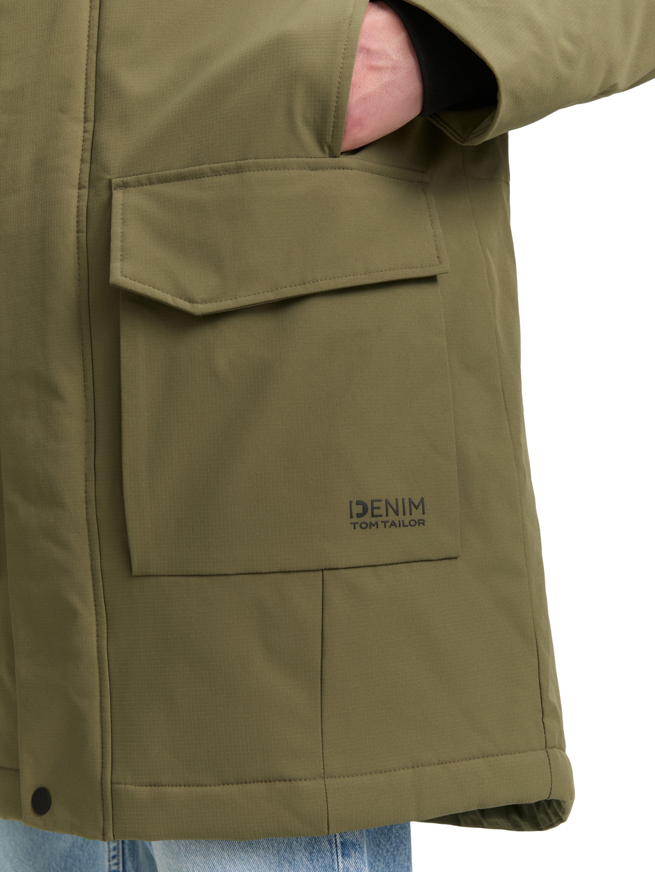 TOM TAILOR Denim Parka, mit Kapuze, mit wasserabweisender Funktion