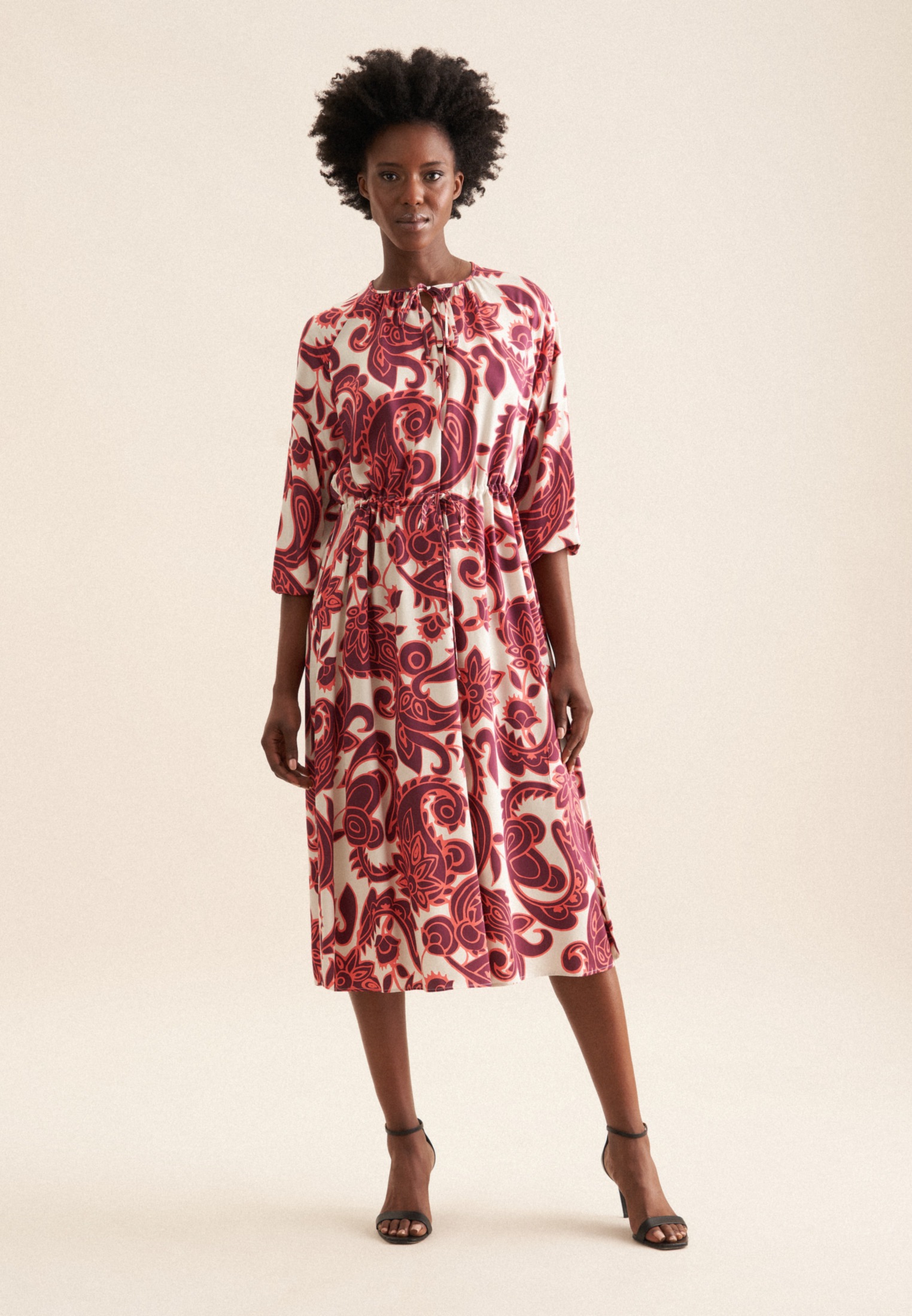 seidensticker Sommerkleid »Schwarze Rose« 7/8 Rundhals Paisley